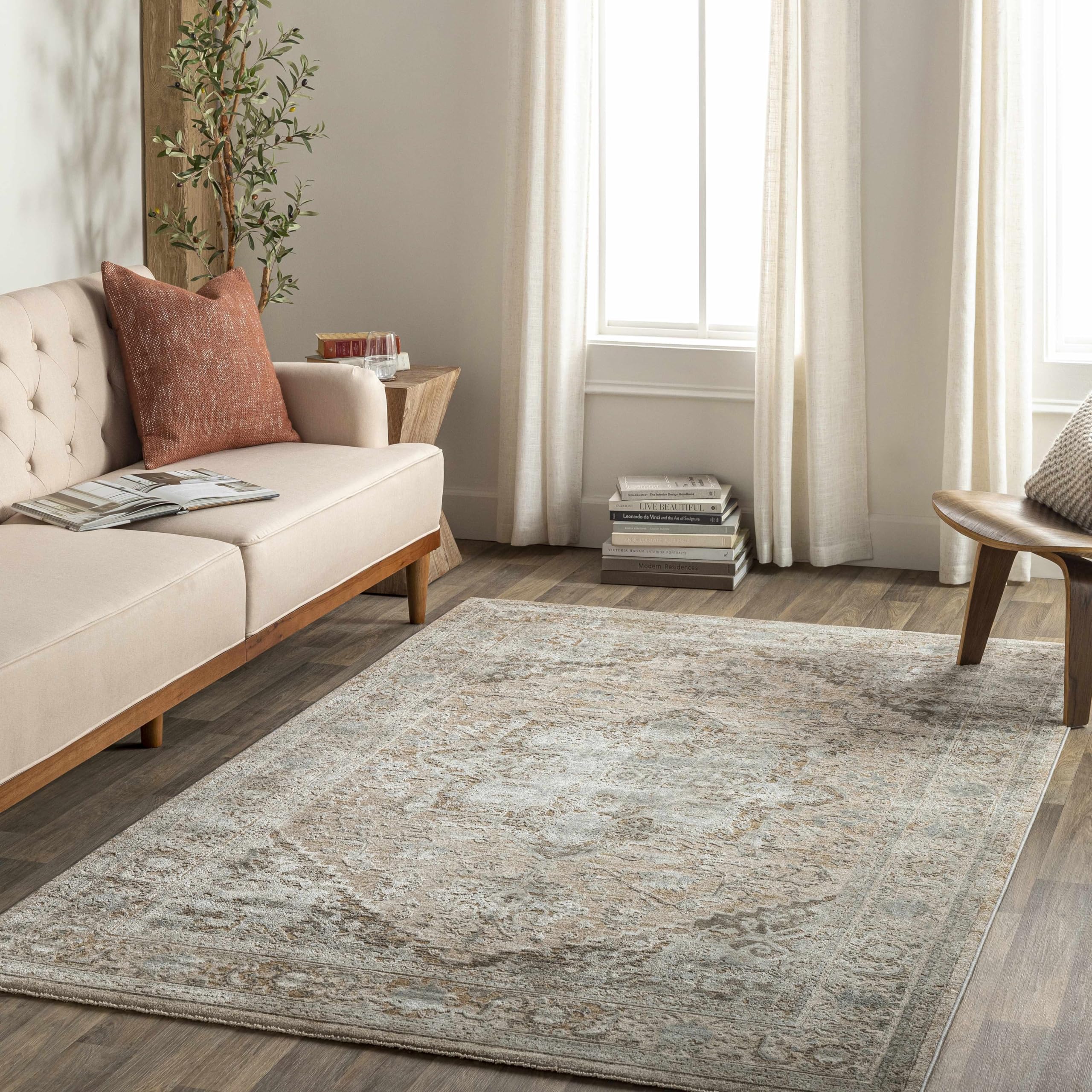 Hauteloom Ballisodare Soft Plush Area Rug for Living Room & Bedroom - Gray, Green, Beige - 9' x 12'2