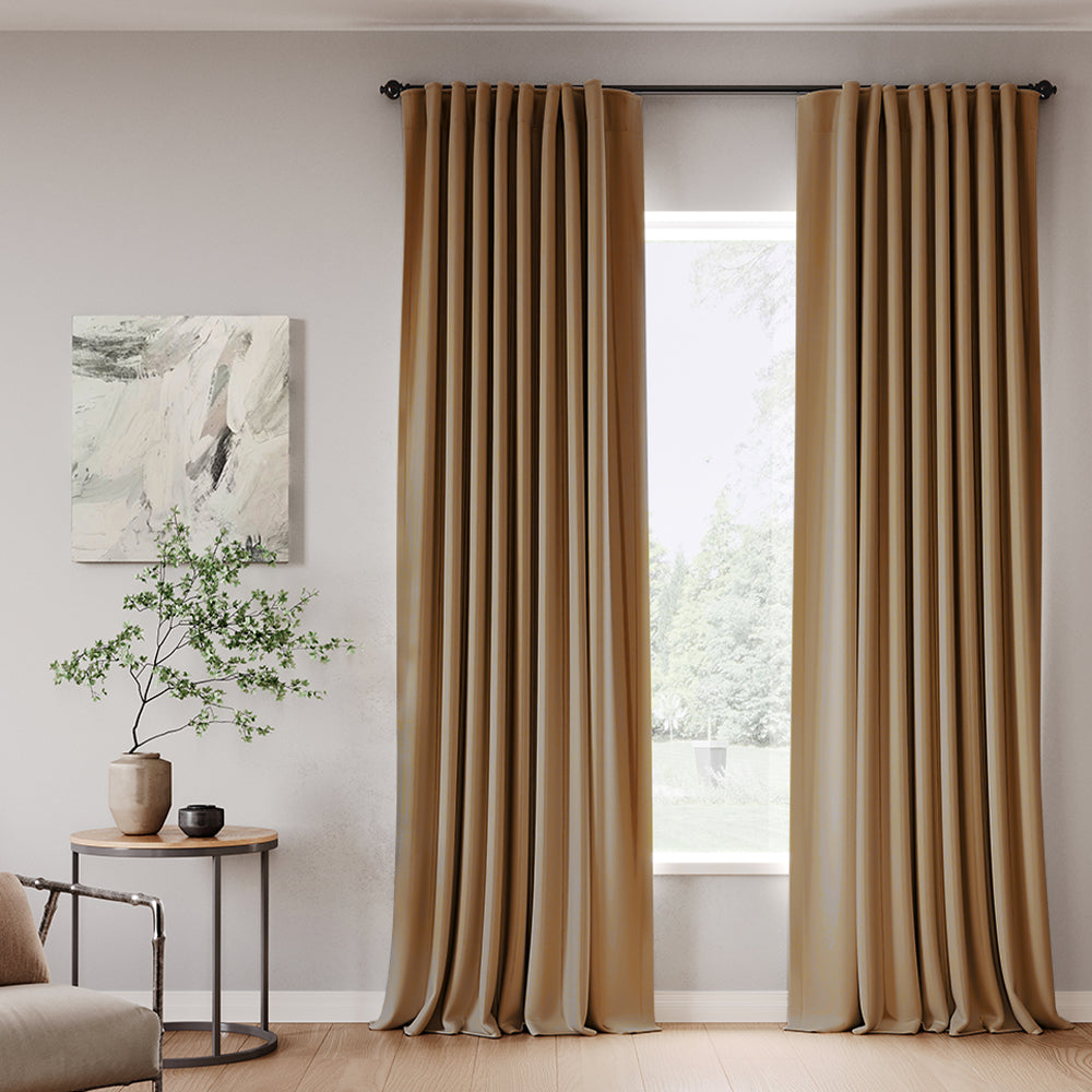 Hunter Green Blackout Curtains - Simon Chenille Heavyweight Thermal Insulated Drapes with Grommet Top for Living Room & Bedroom | Noise Reducing & Light Blocking Window Treatments