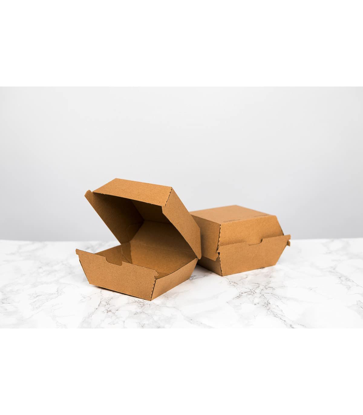 PacknWood 210EATBUK105 16oz Kraft Burger Box - 3.75x3.75x2in Disposable Food Containers (300 pcs) | Eco-Friendly Corrugated Cardboard Takeout Boxes for Burgers, Snacks & Small Gifts | Perfect for Restaurants, Food Trucks, Catering & Party Favors