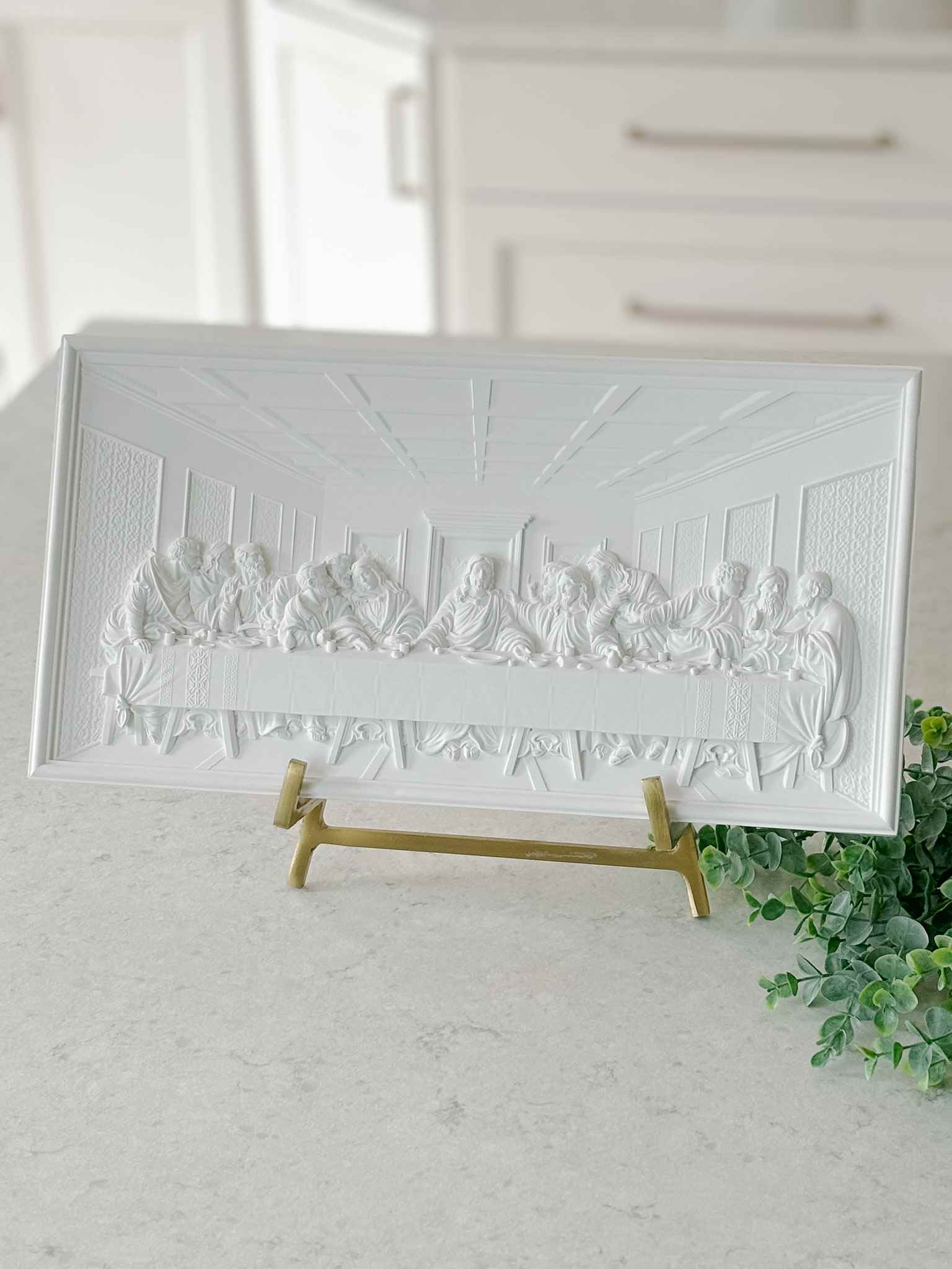 The Last Supper Wall Plaque - White Religious Home Decor for Christian Gifts & Church Interiors