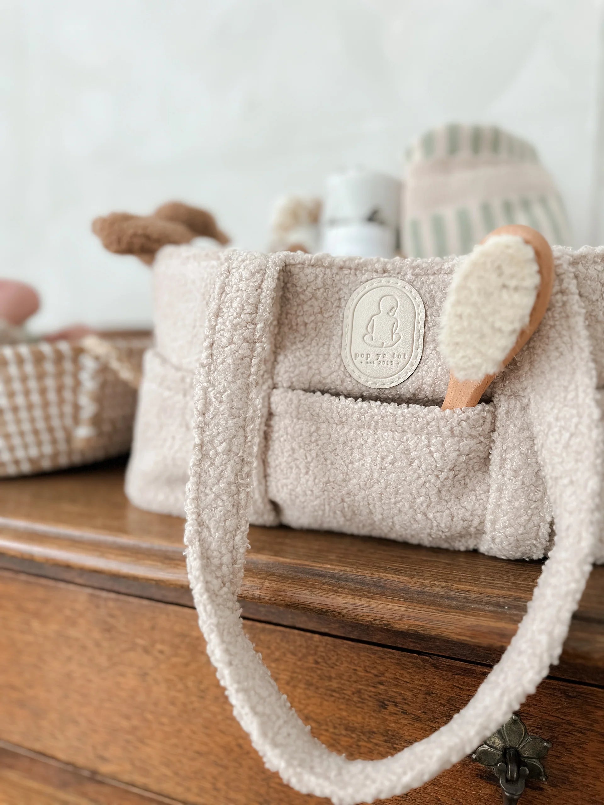 Pop Ya Tot Teddy Diaper Bag - Stylish & Spacious Baby Essentials Organizer for On-the-Go Parents | Perfect for Travel, Daycare & Shopping Trips