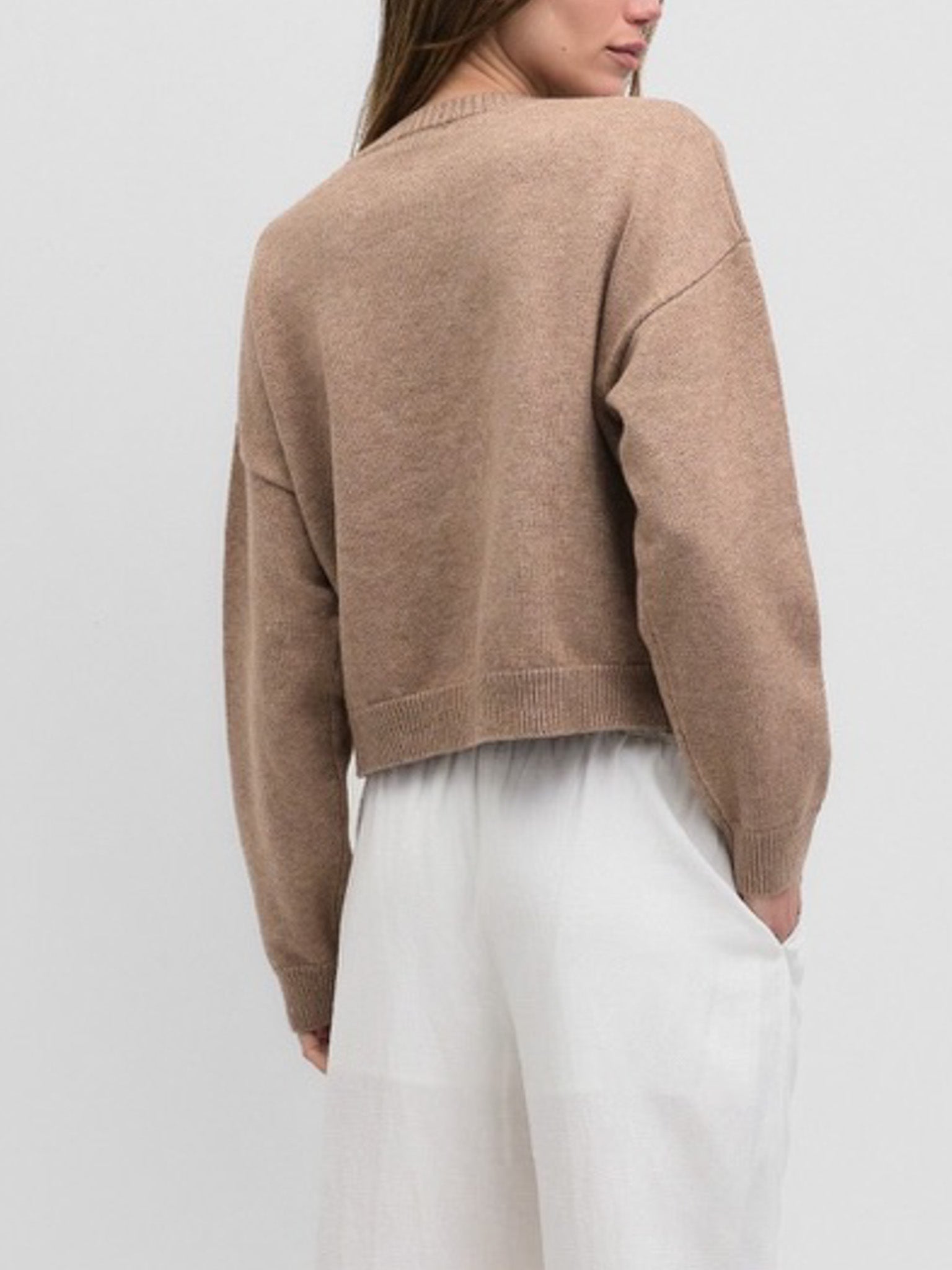 Lexi Pocket Sweater for Women - Cozy Knit Cardigan with Pockets in Mocha Brown | Perfect for Fall, Winter & Layering Outfits