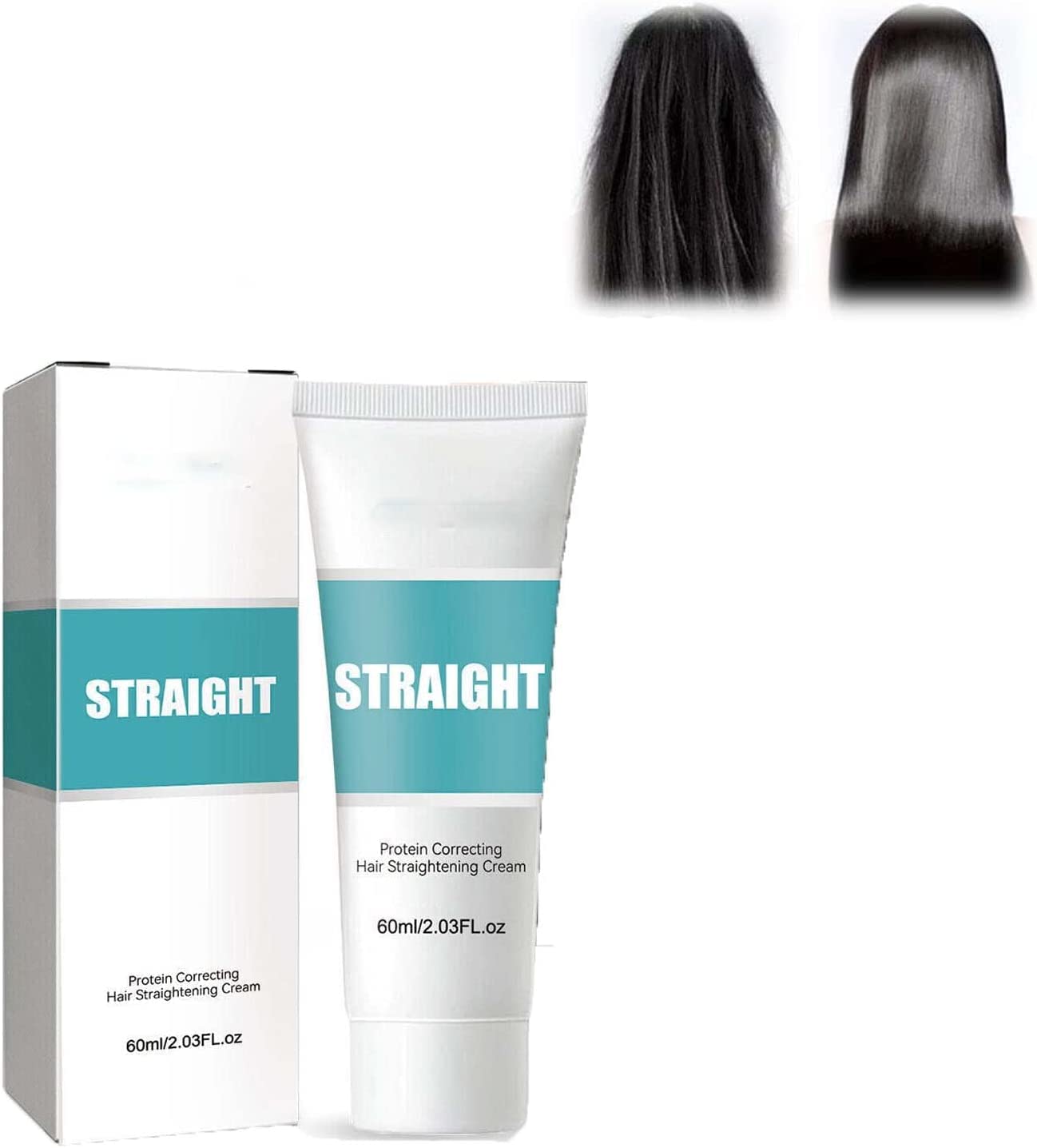 2023 Best Protein Hair Straightening Cream for Curly & Dry Hair - Silk Smoothing Treatment with Collagen | Fast-Acting Nourishing Formula for Shiny, Frizz-Free Hair | Perfect for Daily Styling & Salon-Quality Results at Home (1 Pack)