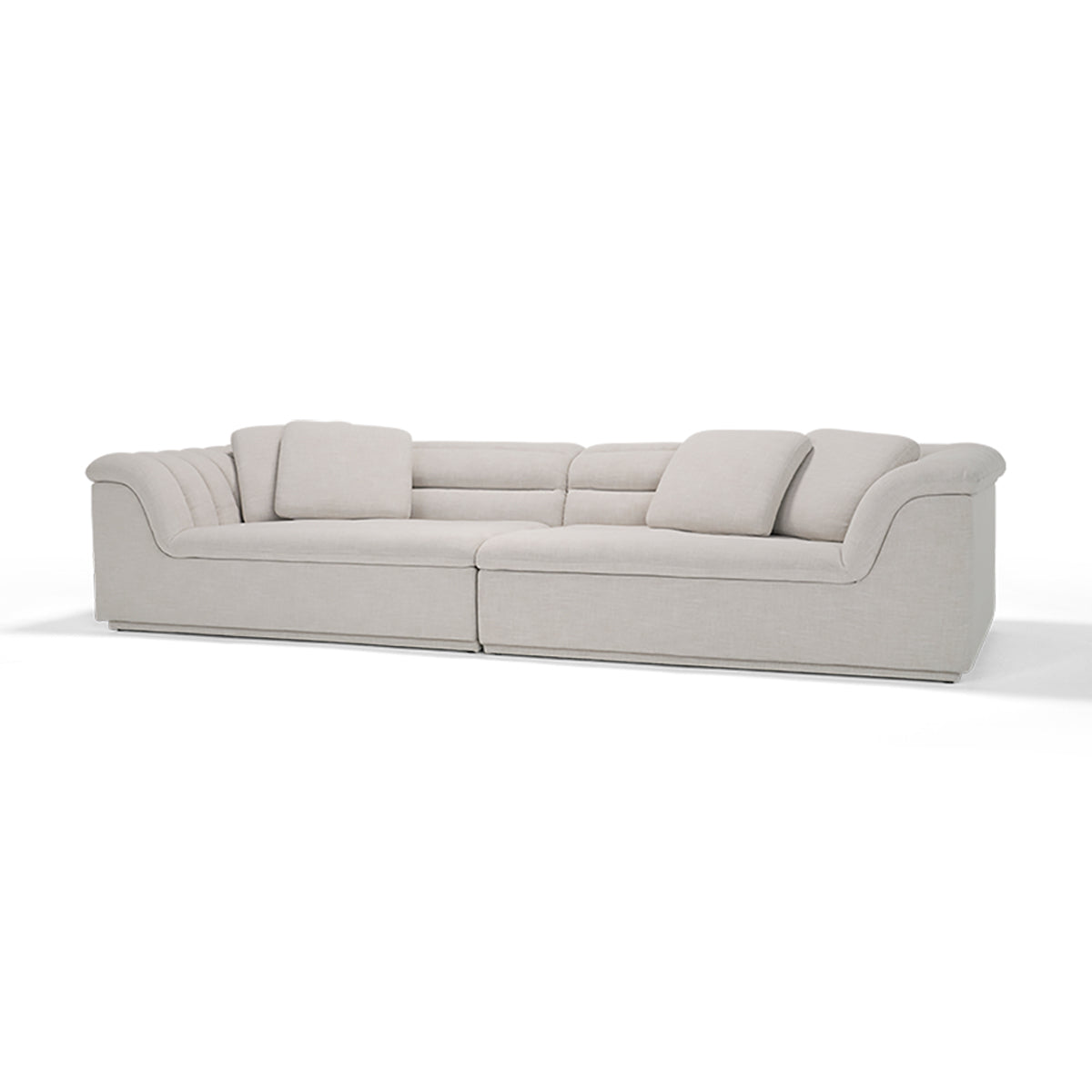 Float 4-Seat Sofa - Modern Byron Oyster Upholstered Sectional Couch for Living Room, Lounge & Family Room - Comfortable & Stylish Home Furniture