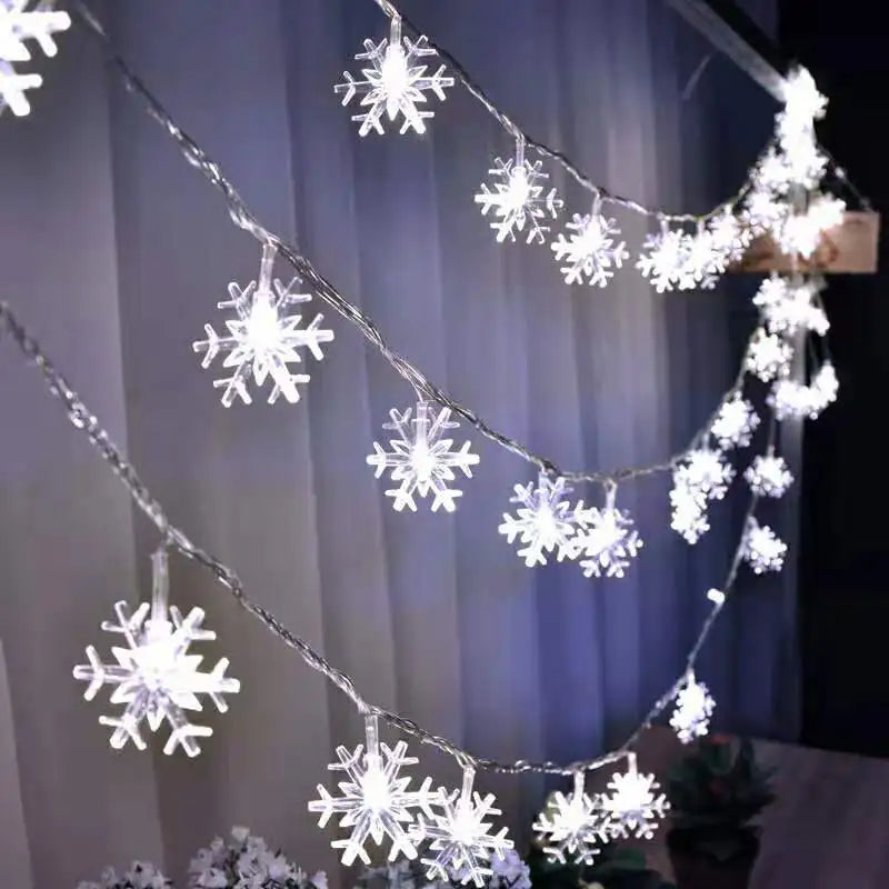 LED Snowflakes String Lights - 50ft Winter Fairy Lights for Indoor & Outdoor Christmas Decor, Party, Wedding, Garden - Warm White & Cool White Options