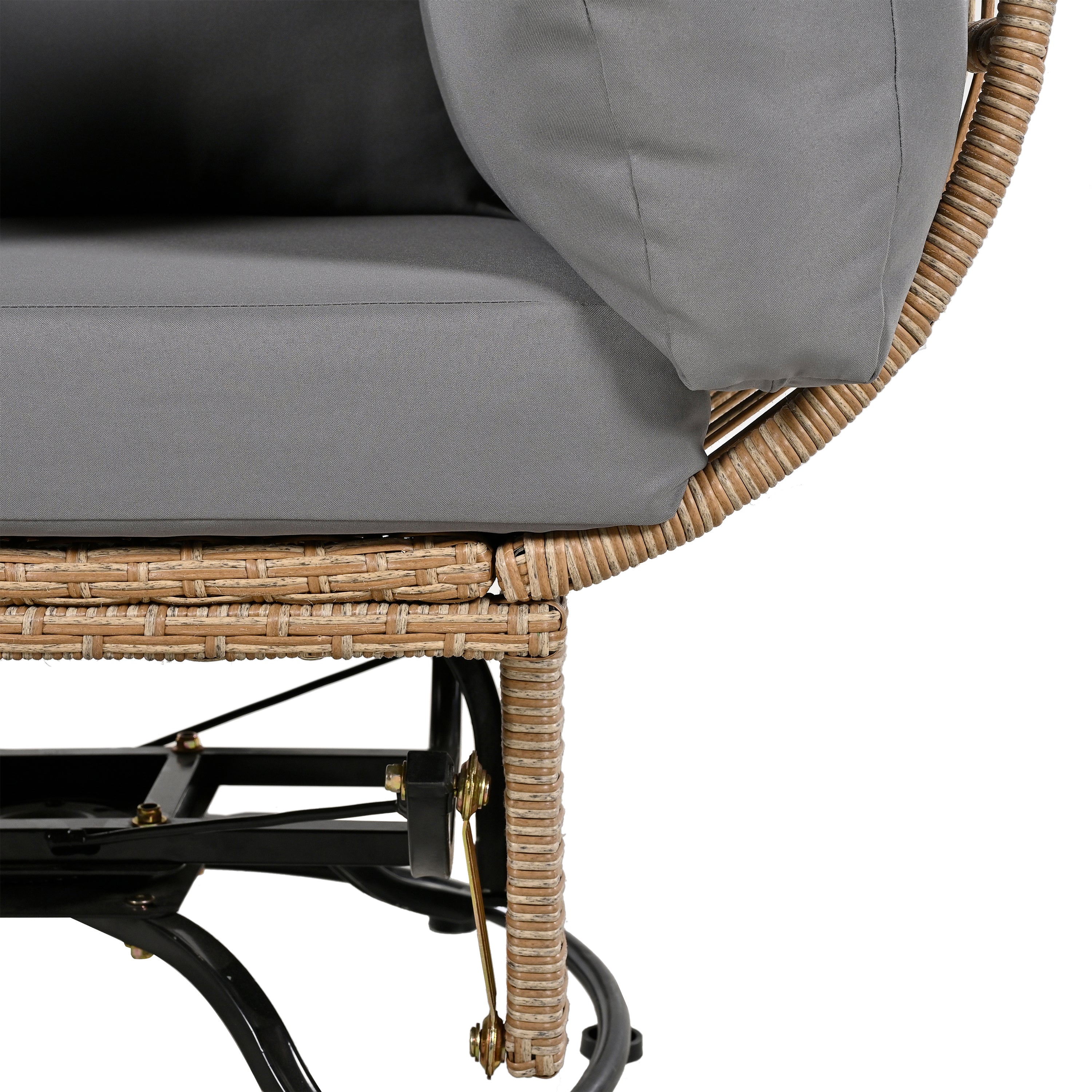 Outdoor Swivel Rocking Chair with Cushions - Rattan Egg Patio Chair for Balcony, Poolside, Garden - Perfect for Relaxing, Lounging & Sunbathing