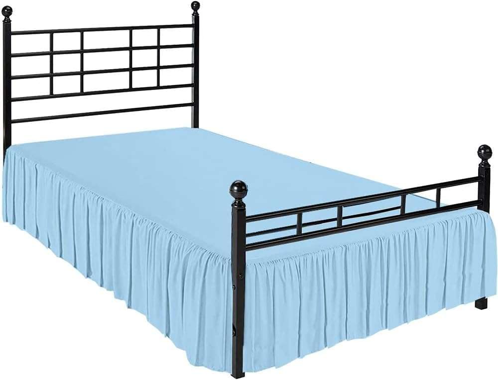 100% Soft Microfiber Ruffled Bed Skirt with Split Corners - Wrinkle-Free, Sheen Finish, Gathered Style Dust Ruffle | 30 Inch Drop, 3-Sided Coverage | Perfect for Master Bedrooms, Guest Rooms & Luxury Hotel Decor