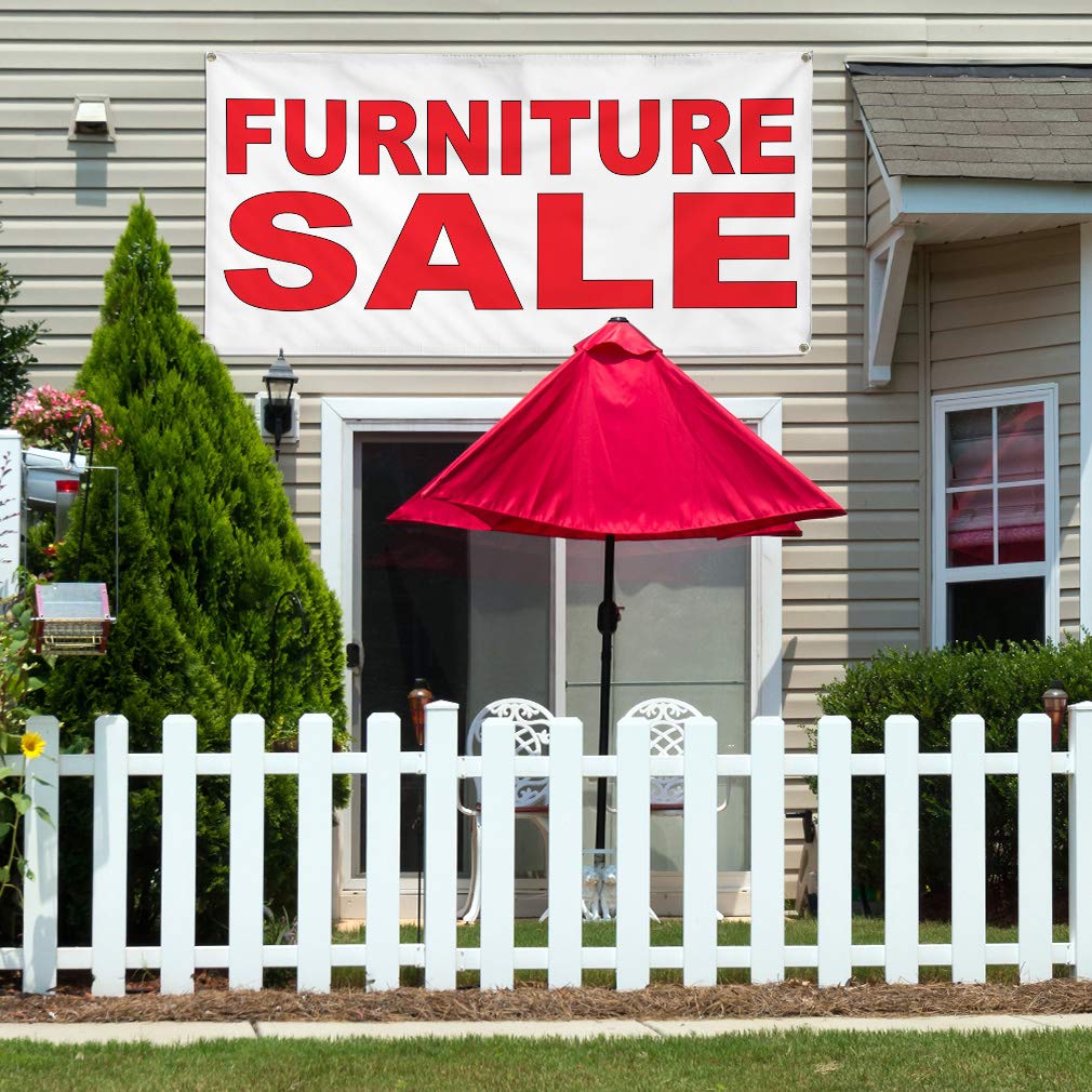 Vinyl Banner - 16x40 Inches, 4 Grommets, Weatherproof & Durable for Outdoor Use - Perfect for Furniture Sales, Retail Displays, Industrial Yard Signs