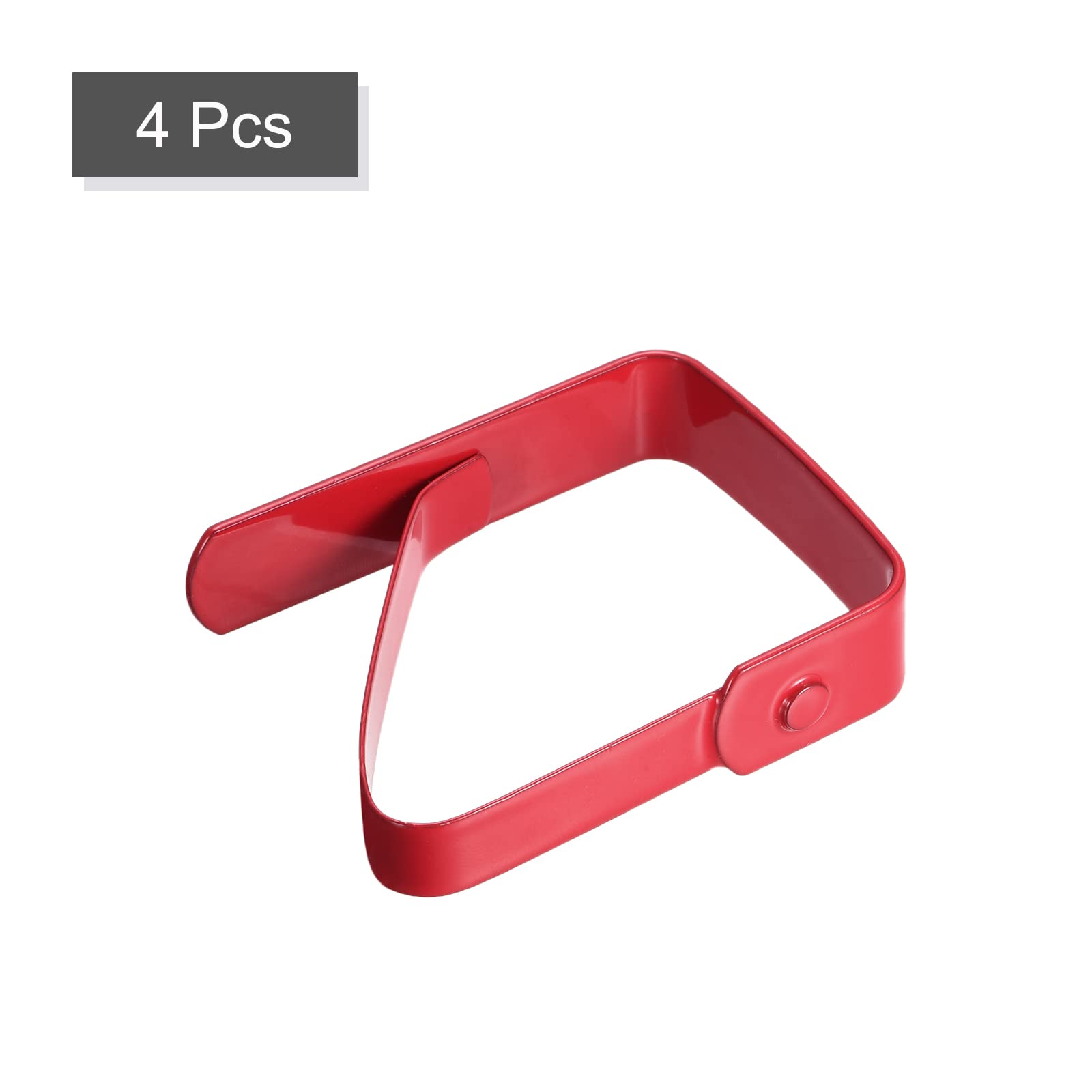 uxcell 420 Stainless Steel Tablecloth Clips 50mm x 40mm - 4 Pack Red Table Cloth Holders for Home, Restaurant, Banquet, Outdoor Picnic - Secure Table Linens for Parties, Weddings & BBQs