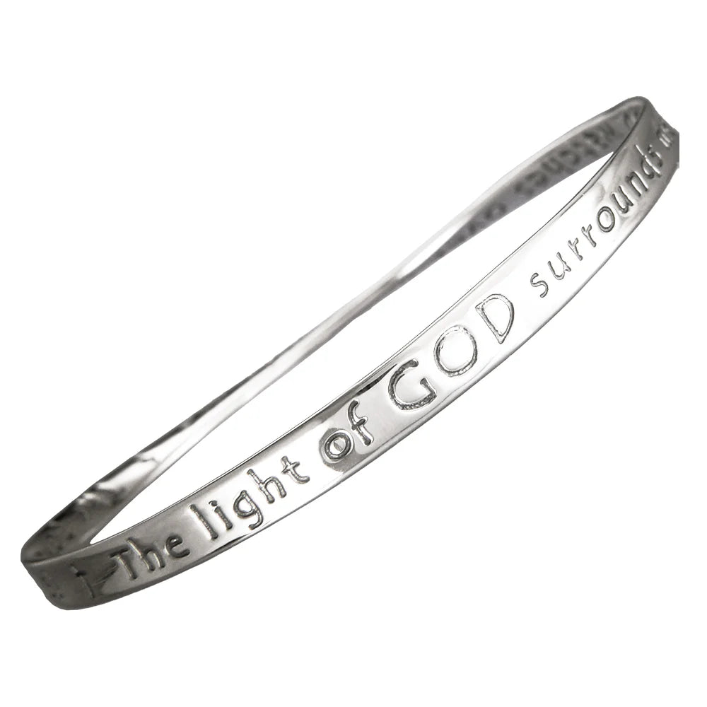 Divine Light Mobius Bangle Bracelet - Sterling Silver Jewelry for Spiritual Protection & Positive Energy | Perfect for Meditation, Yoga & Daily Wear