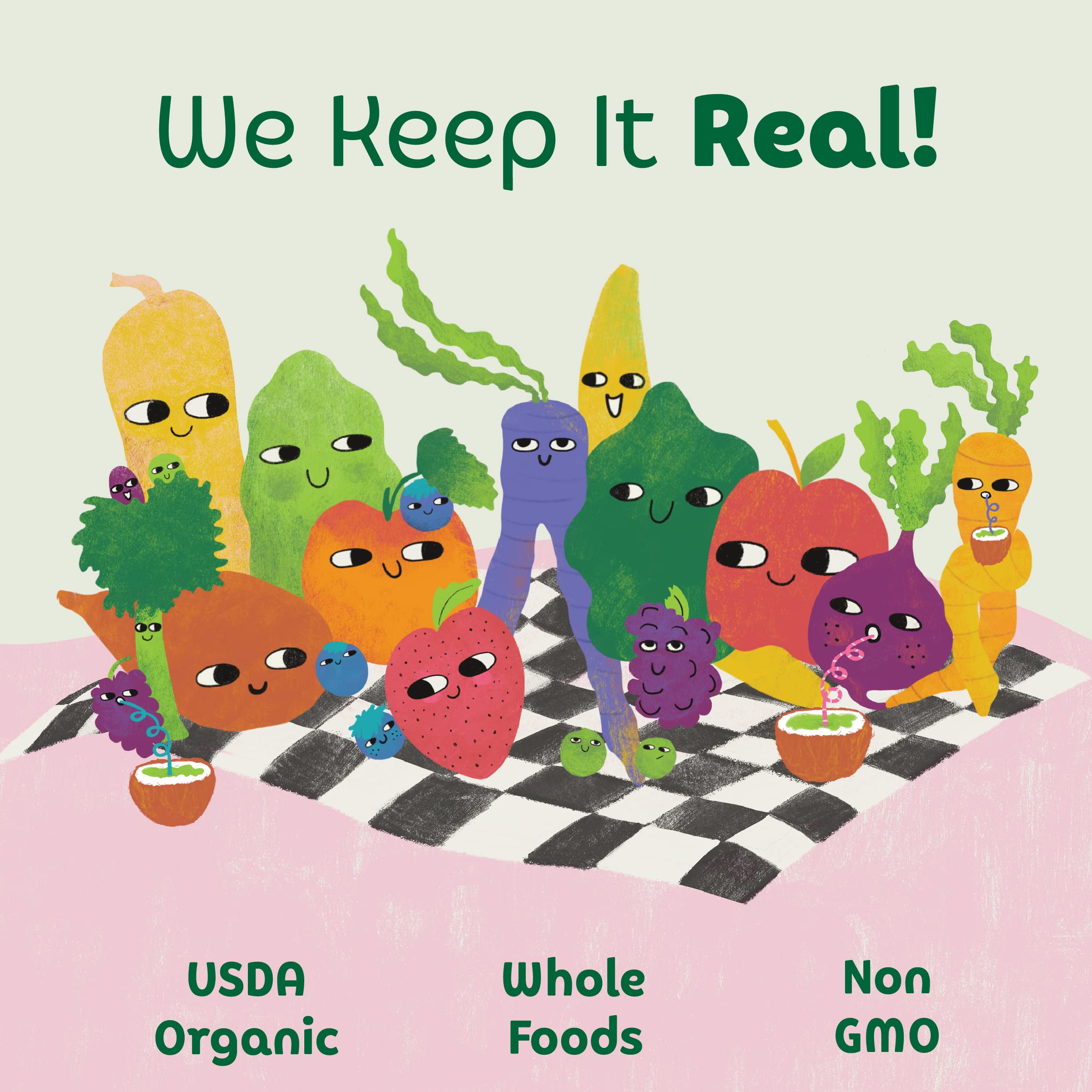 Organic Baby Food Pouches Stage 3 - Creamy Vegetables with Chicken | 4 Oz (Pack of 12) | USDA Certified | Non-GMO | Gluten Free | Perfect for On-the-Go Meals & Toddler Snacks