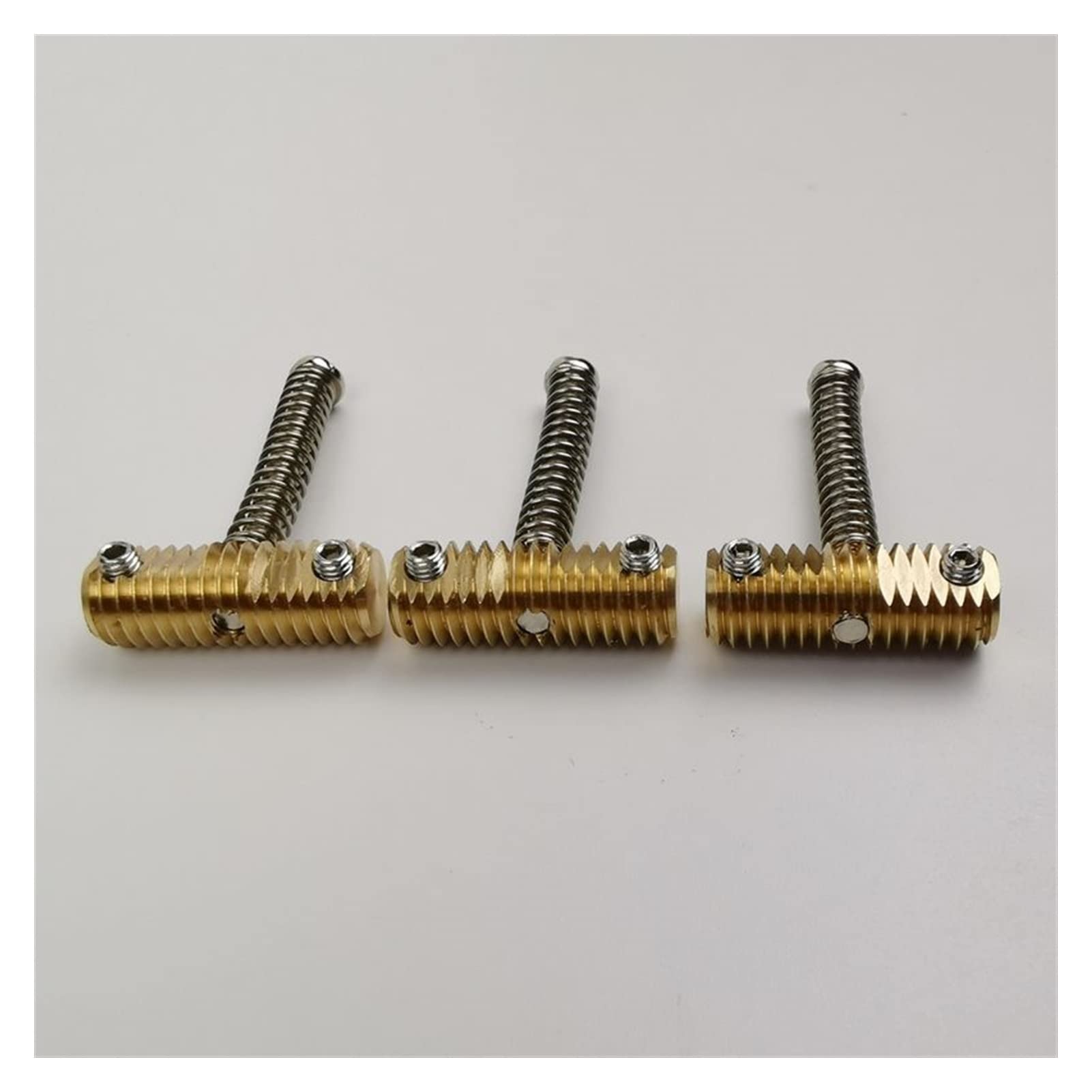 3 Pcs 10.8mm Brass Compensated Thread Saddles Set with Wrench for Tele TL Electric Guitar Bridge - Perfect for Guitar Setup, Repair & Tone Adjustment