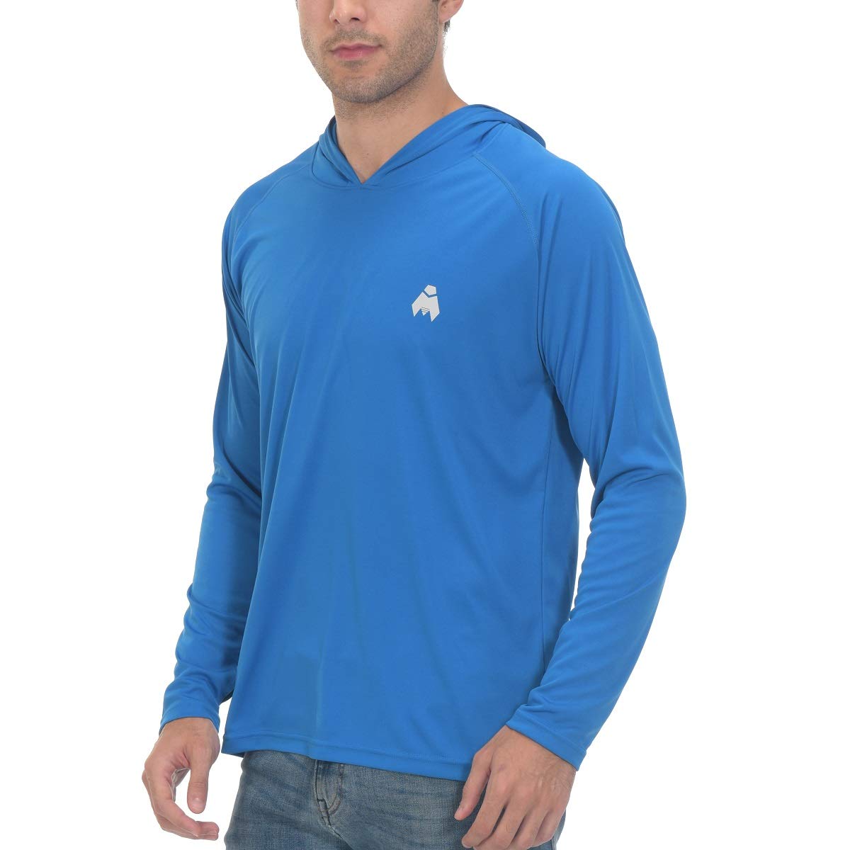 Midubi Men's Long Sleeve Rash Guard UPF 50+ UV Protection Shirt - Sun Protective Hooded Tee for Golf, Fishing, Hiking & Running | Outdoor Sports & Active Wear