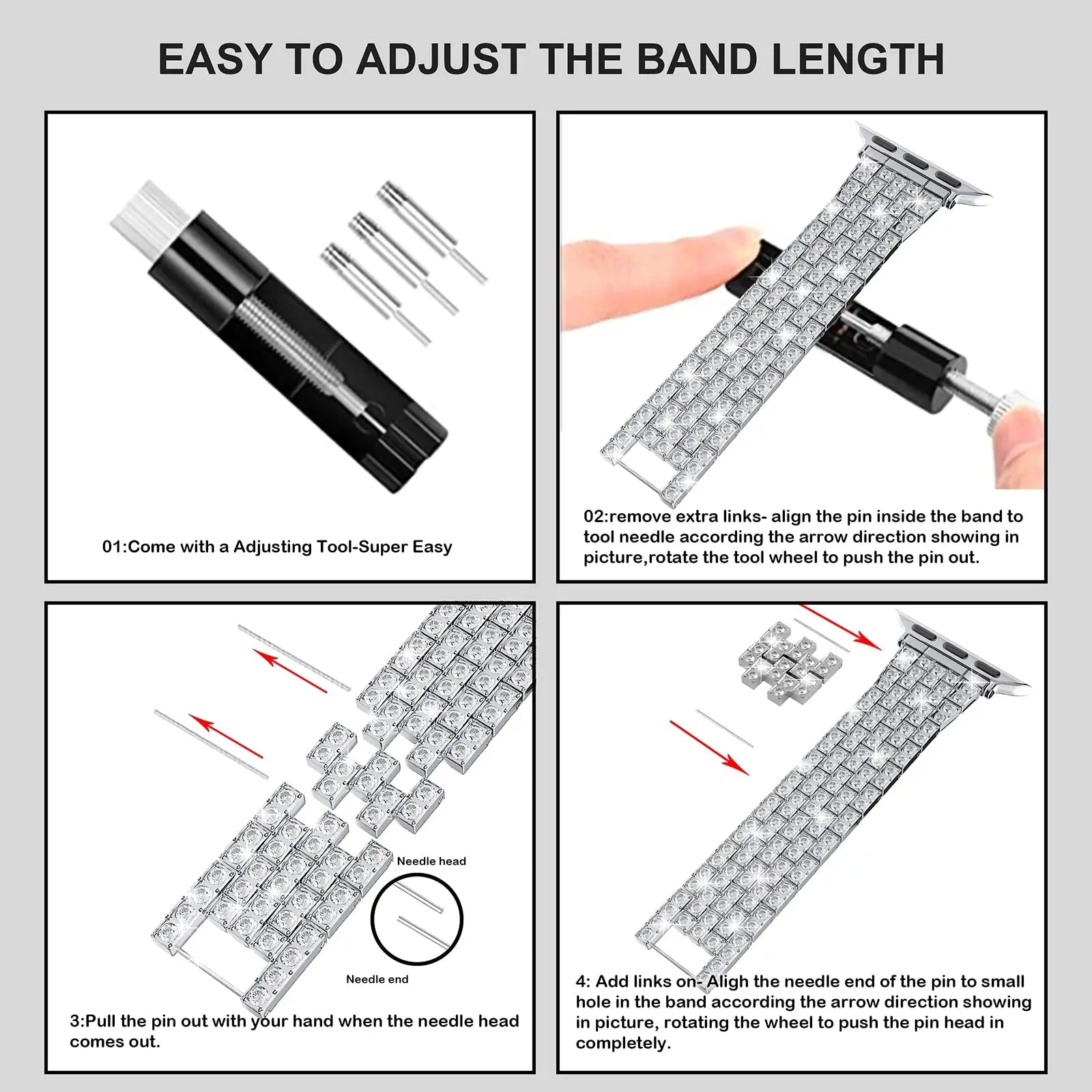 Diamond Style Jewelry Strap & Case - Elegant Watch Band with Rhinestones for Women | Perfect for Parties, Weddings & Special Occasions