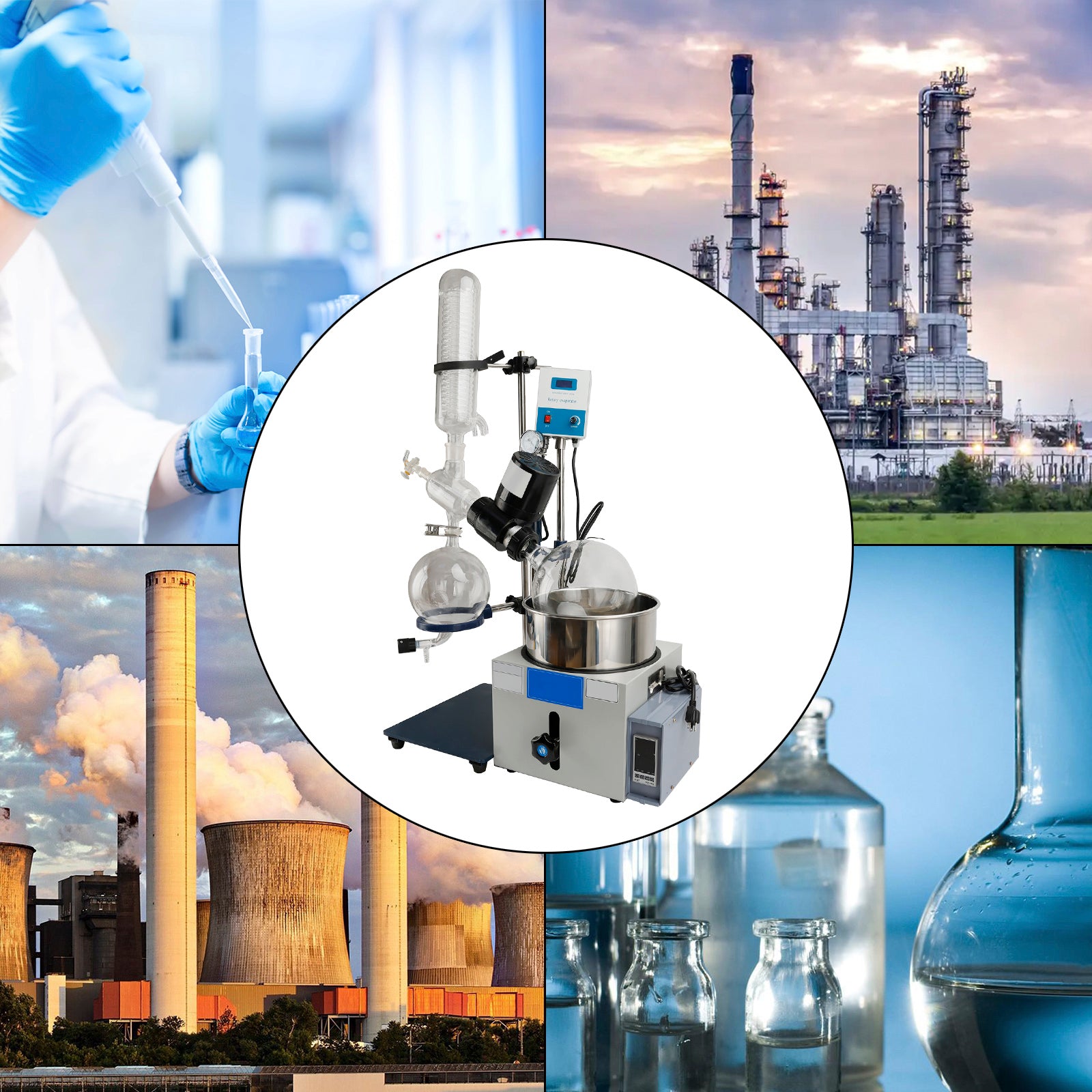 110V 5L Laboratory Rotary Evaporator | Rotovap for Essential Oil Extraction & Solvent Recovery | Perfect for Chemistry Labs & Cannabis Distillation