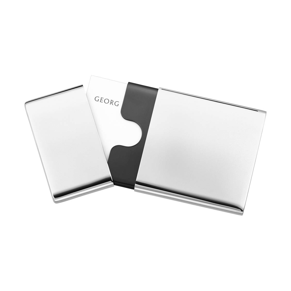 Georg Jensen Stainless Steel Business Card Holder - Mirror Polished Designer Card Case for Professionals | Perfect Office Accessory & Unique Corporate Gift for Executives