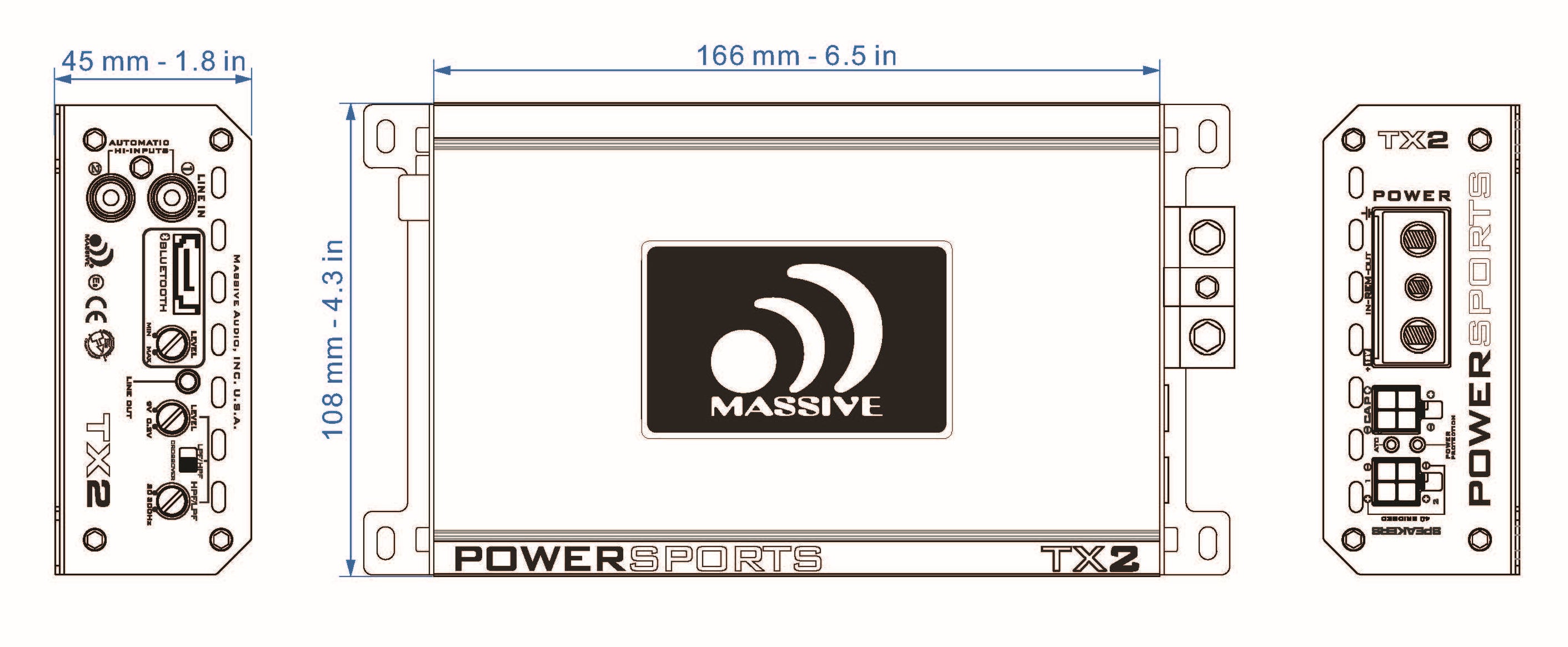 1200W 2-Channel Marine Amplifier - Bluetooth, Waterproof, Full Range Audio for Boats & Outdoor Adventures