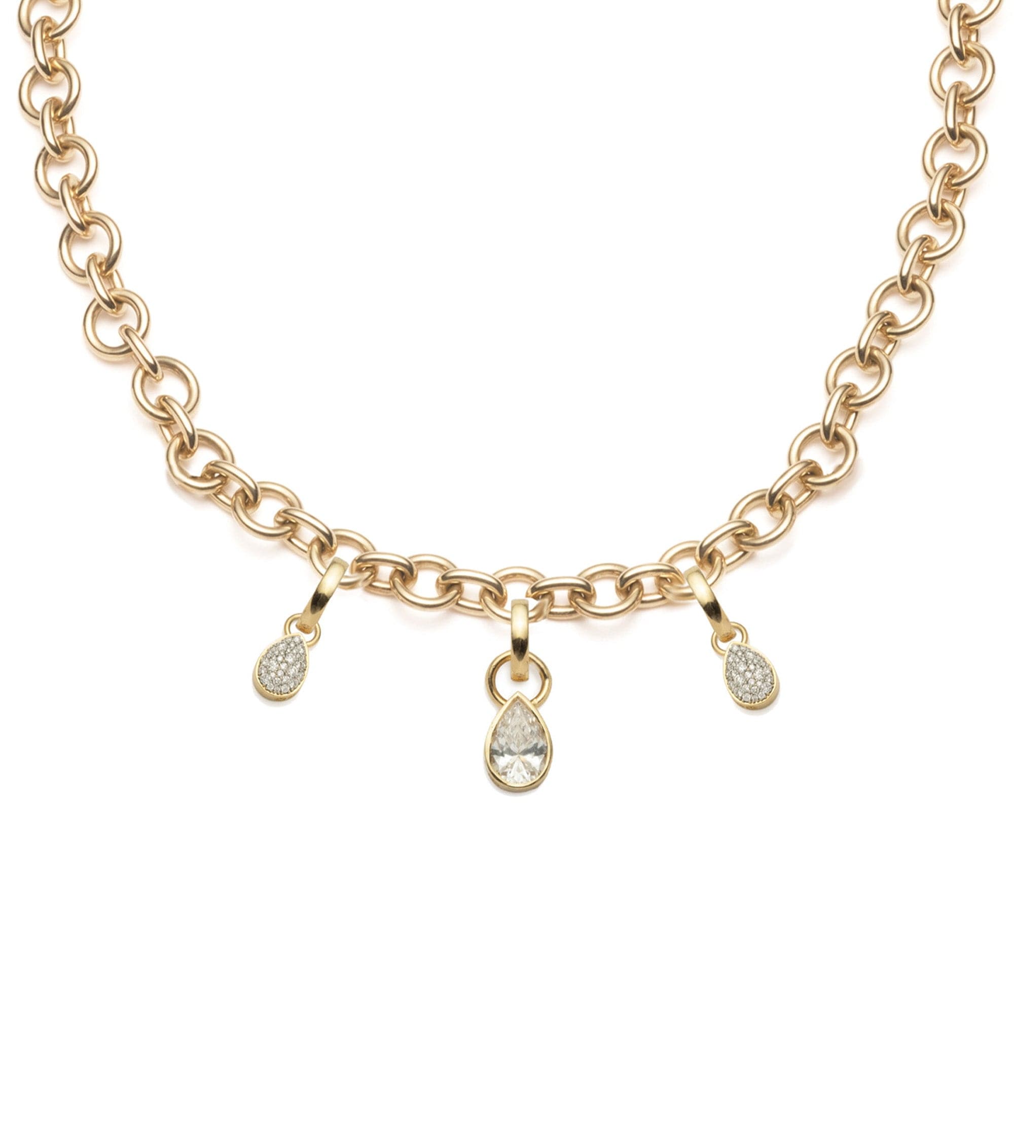 Forever & Always a Pair: Diamond Midsized Mixed Link Necklace for Women - Elegant Layered Jewelry for Date Night, Anniversary & Special Occasions
