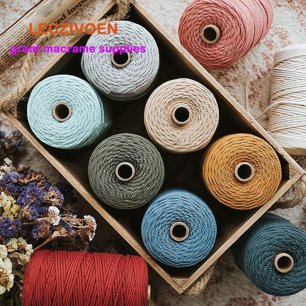 4 Strand Twisted Macrame Cotton Cord - 5mm x 109 Yards Natural White Macrame Yarn for DIY Crafts, Plant Hangers & Wall Hangings | Perfect for Boho Home Decor, Wedding Backdrops & Handmade Jewelry Making