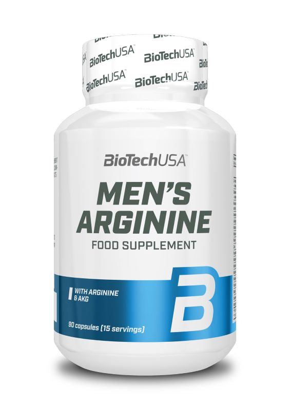 BioTechUSA Men's Arginine 90 Capsules - Nitric Oxide Booster for Male Performance & Energy - Supports Muscle Growth & Circulation - Pre-Workout & Athletic Performance Supplement