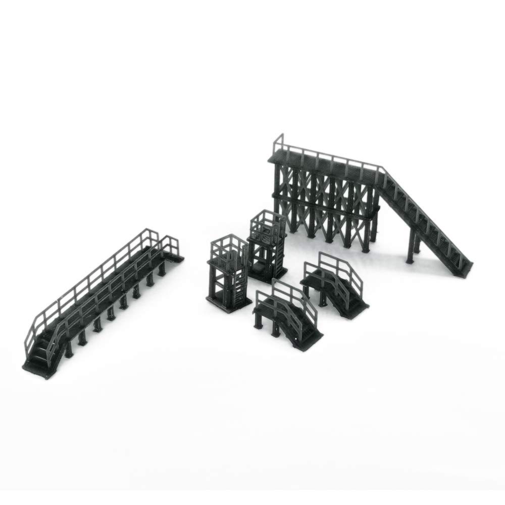 Outland Models 1:220 Z Scale Railroad Scenery Industrial Platform & Stairs Set - Perfect for Model Train Layouts, Dioramas & Miniature Displays