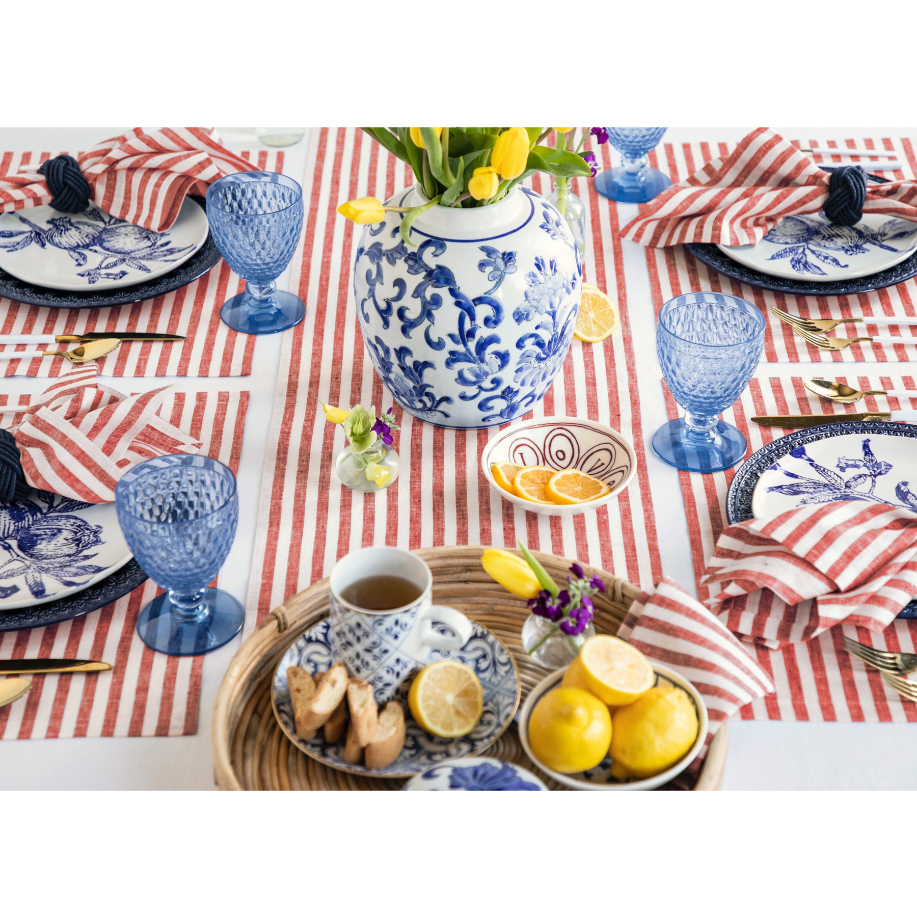 Amalfi Stripe Table Runner - Elegant Dining Decor for Weddings, Parties & Holiday Tablescapes