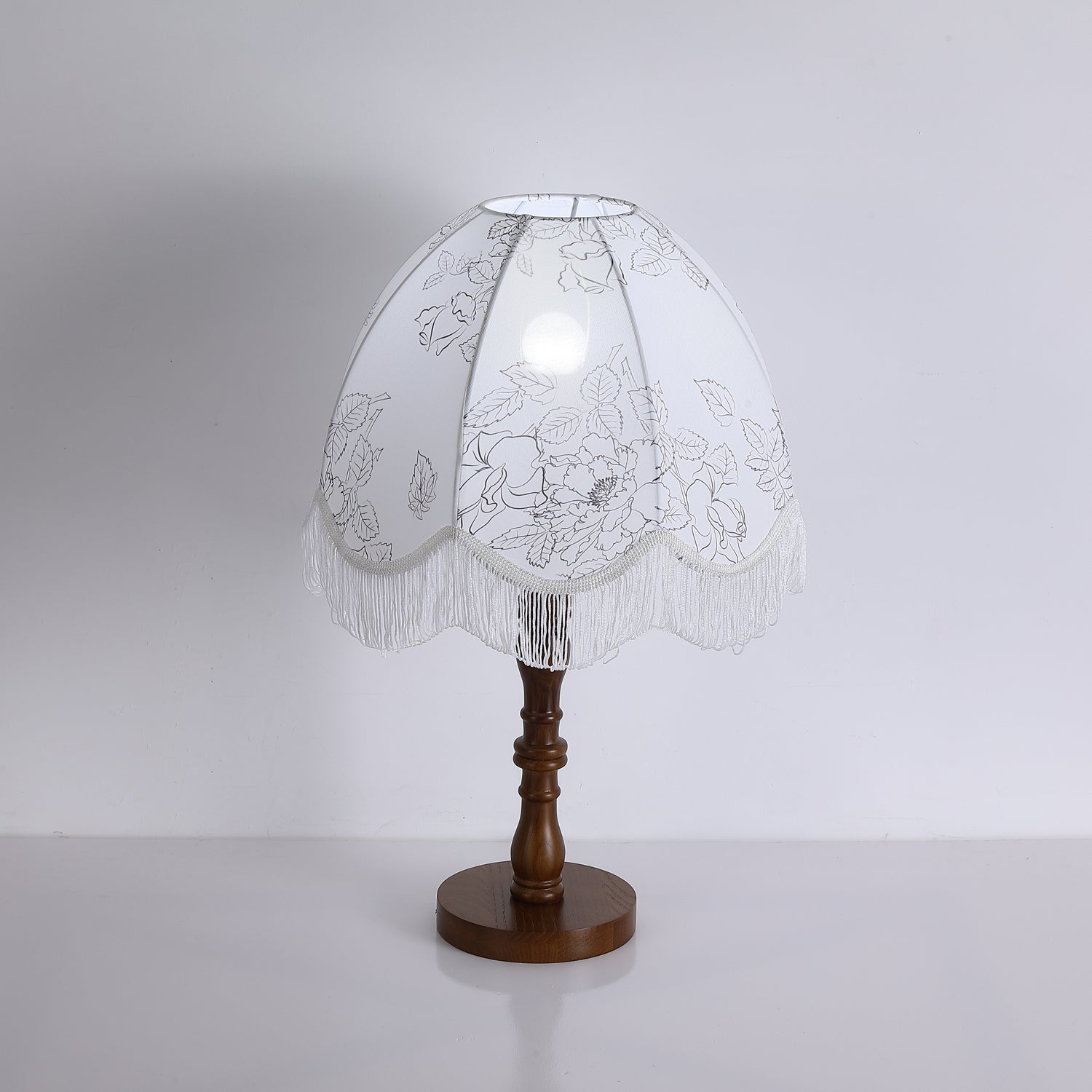 Stylish Printed Tassel Table Lamp - Elegant Home Decor for Bedroom, Living Room & Office - Perfect Nightstand Lighting for Cozy Ambience