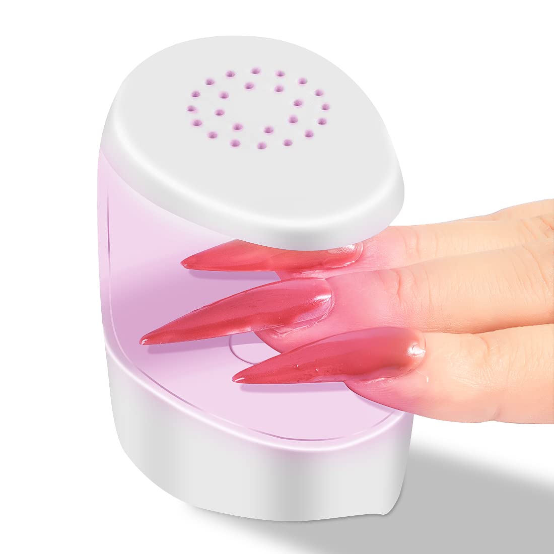 Mini UV LED Nail Lamp - Fast Drying Nail Dryer for Gel Polish, Gel Glue & Nail Strips | Portable & Easy Nail Extension Design (White) | Perfect for Home Manicures, Salon Use & Travel