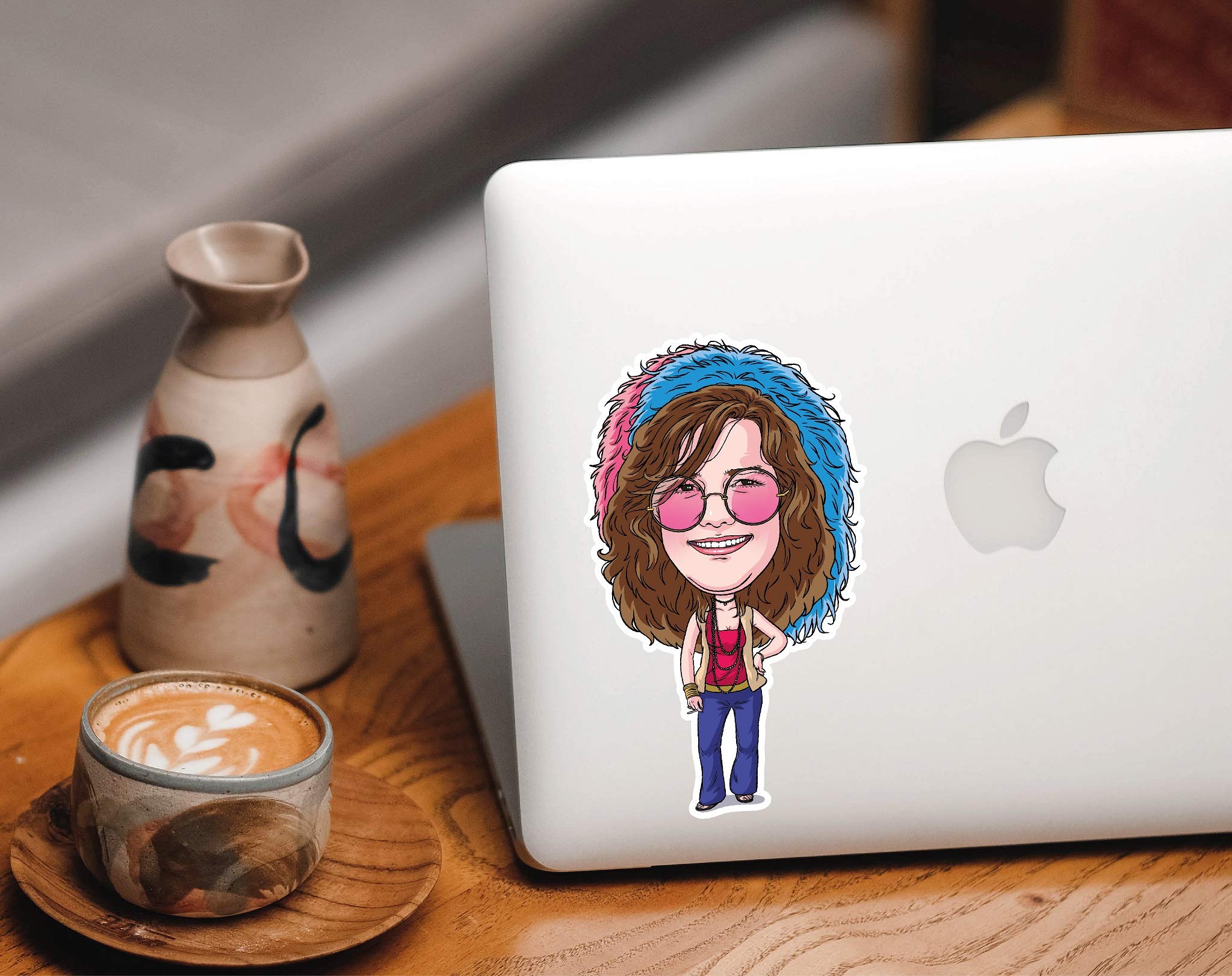 Vintage Sugar Skull Decal Sticker - 27 Club Janis Joplin Psychedelic Rock Inspired Waterproof Vinyl Bumper Stickers (5 Inch) for Cars, Trucks, Laptops, Water Bottles - Perfect for Music Fans & Car Enthusiasts