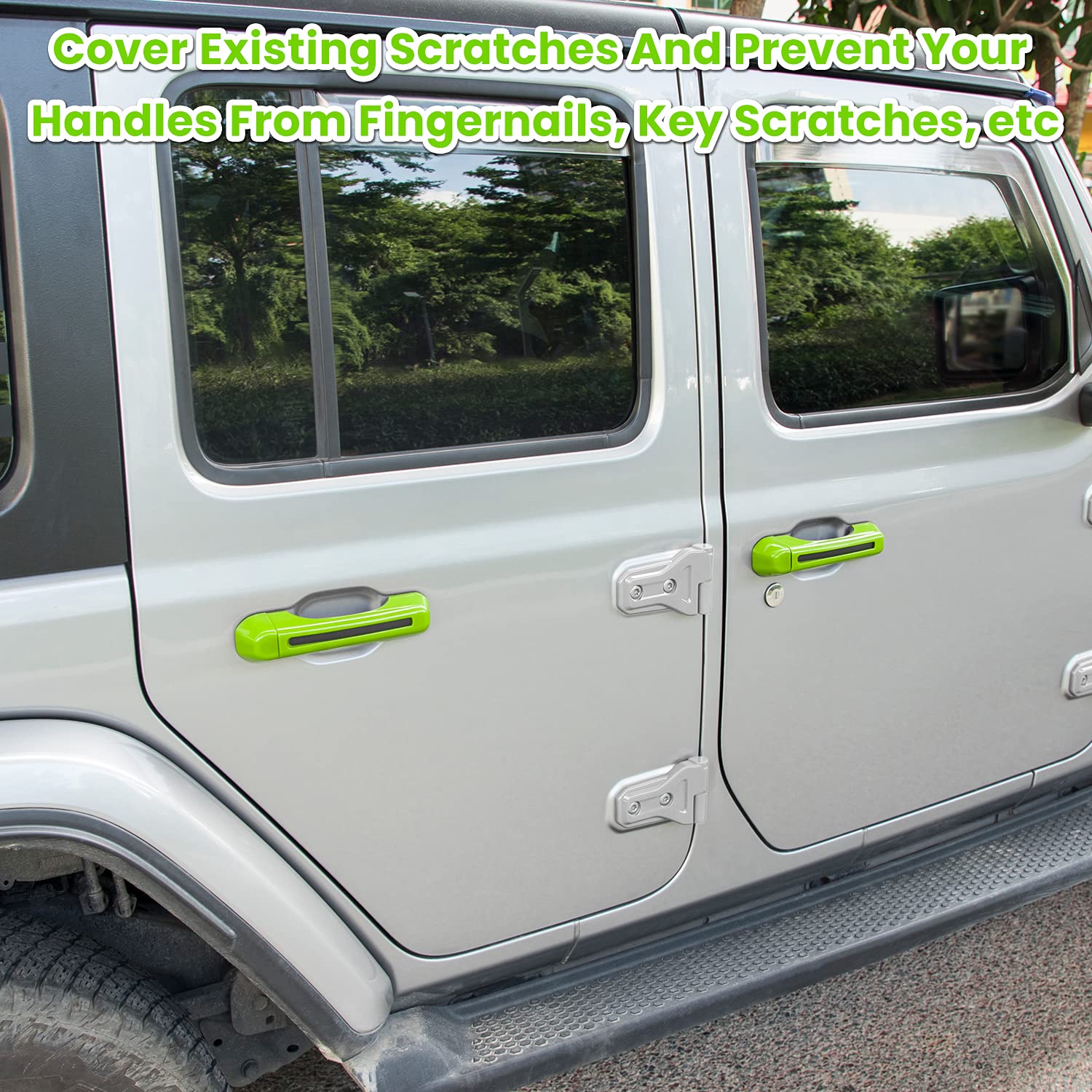 Jeep Wrangler Door Handle Covers 2018-2024 - 5PCS Green for JL/JLU/Gladiator - Off-Road Protection