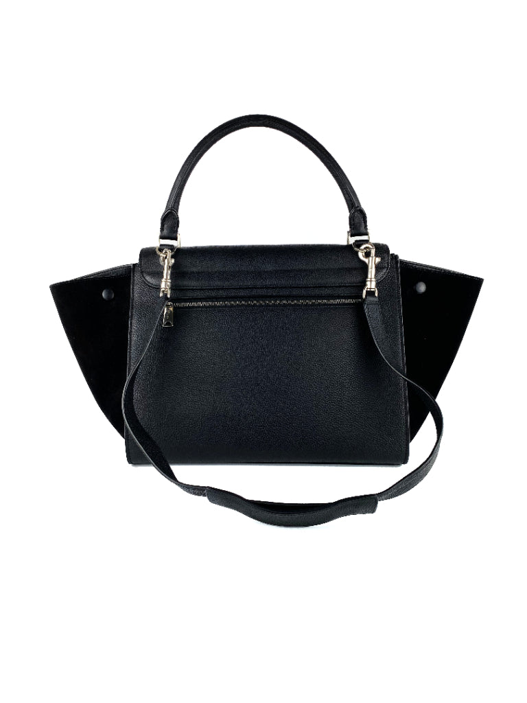 Celine Black Leather Trapeze Handbag for Women | Luxury Crossbody Shoulder Bag | Perfect for Work, Travel & Evening Events