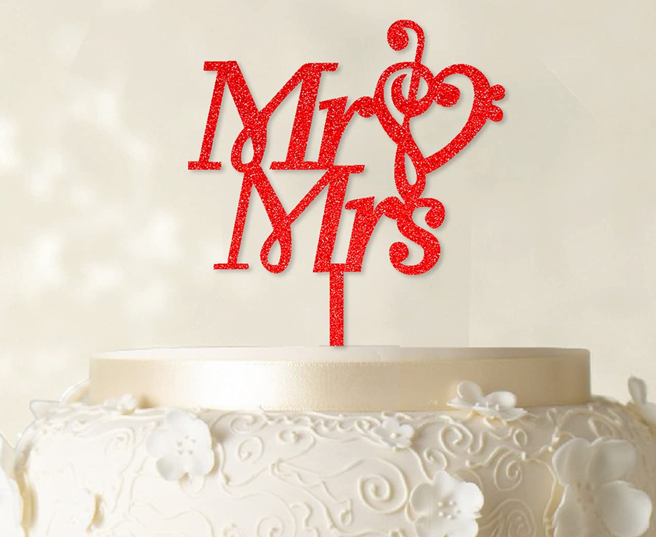 Mustache Glitter Cake Topper - 6