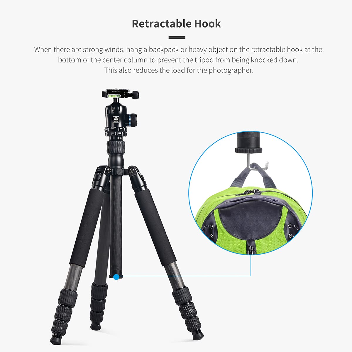 SIRUI Professional Heavy Duty Carbon Fiber Tripod 61