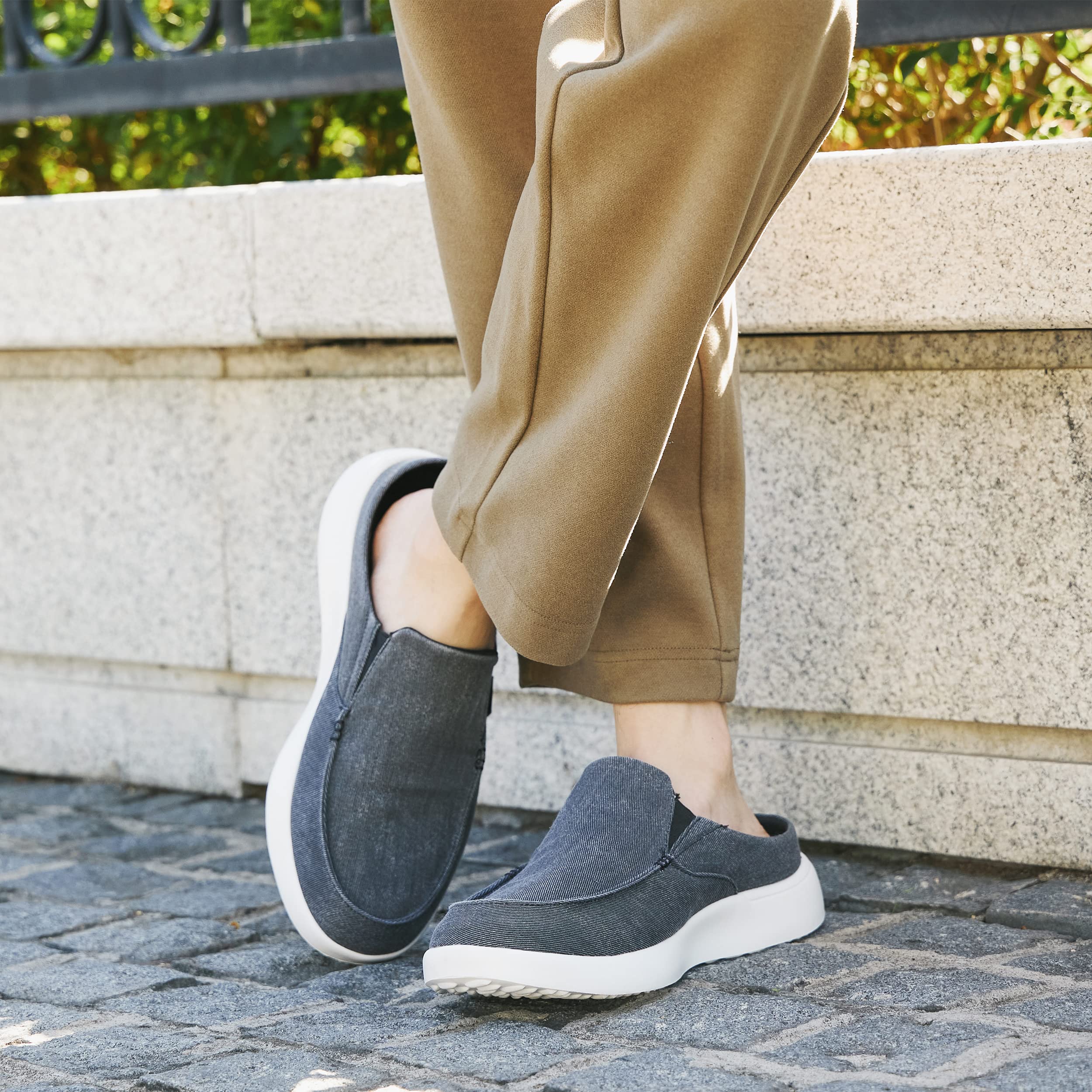 OrthoComfoot Men's Orthopedic Slip-On Loafers - Arch Support Walking Shoes for Plantar Fasciitis & Flat Feet - Comfortable Orthotic Shoes for Foot & Heel Pain Relief - Perfect for Work, Travel & Daily Comfort