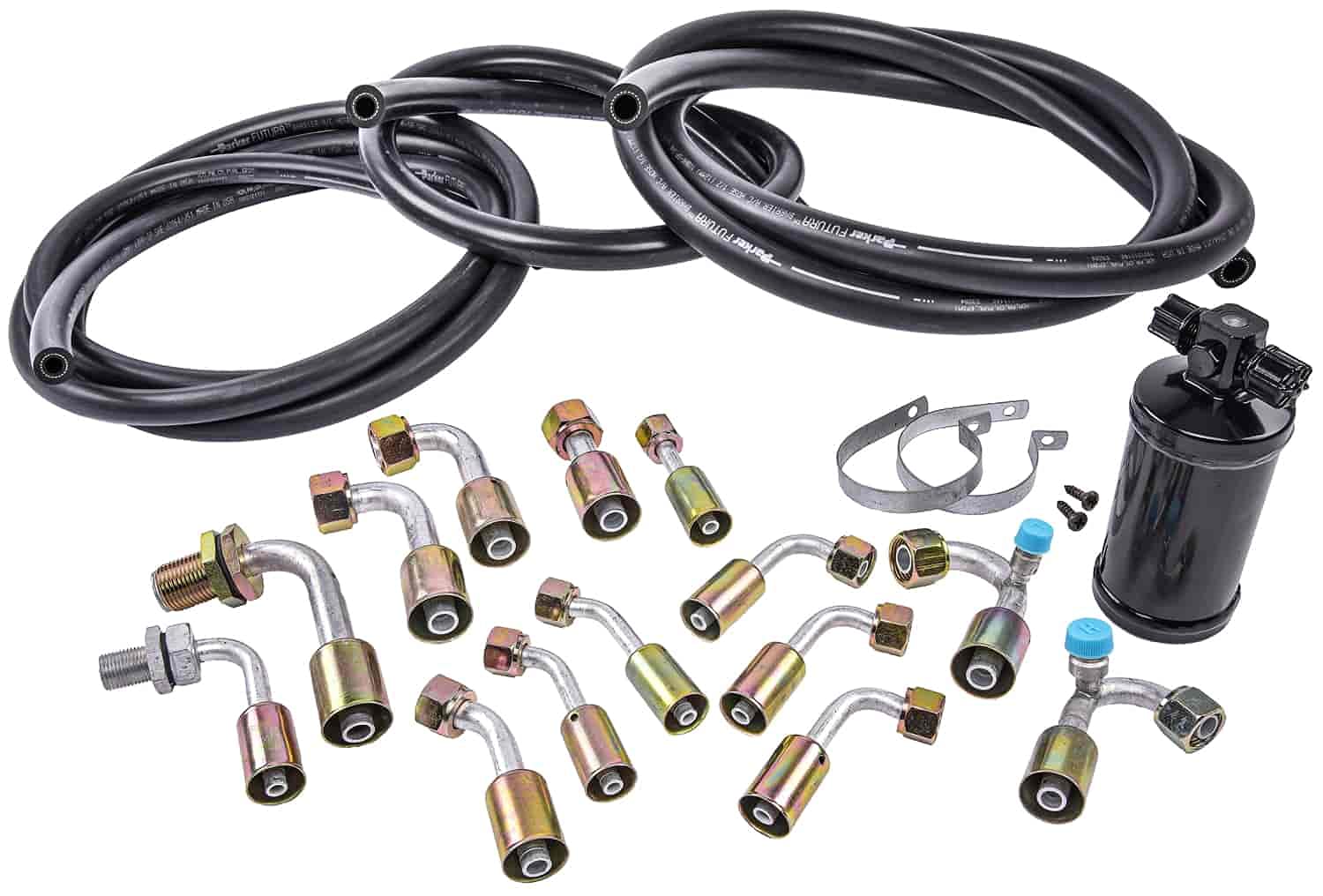 JEGS 130366 Beadlock Air Conditioning Hose Kit with Dryer - Universal AC Repair Kit for Cars, Trucks & SUVs - Perfect for DIY Auto AC System Maintenance & Recharge