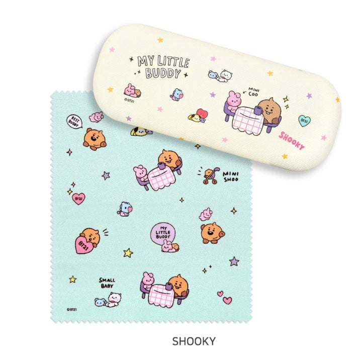 BT21 Shooky Cute Glasses Case Set - Durable Eyewear Storage for Kids & Adults - Perfect for School, Travel, and Home Organization