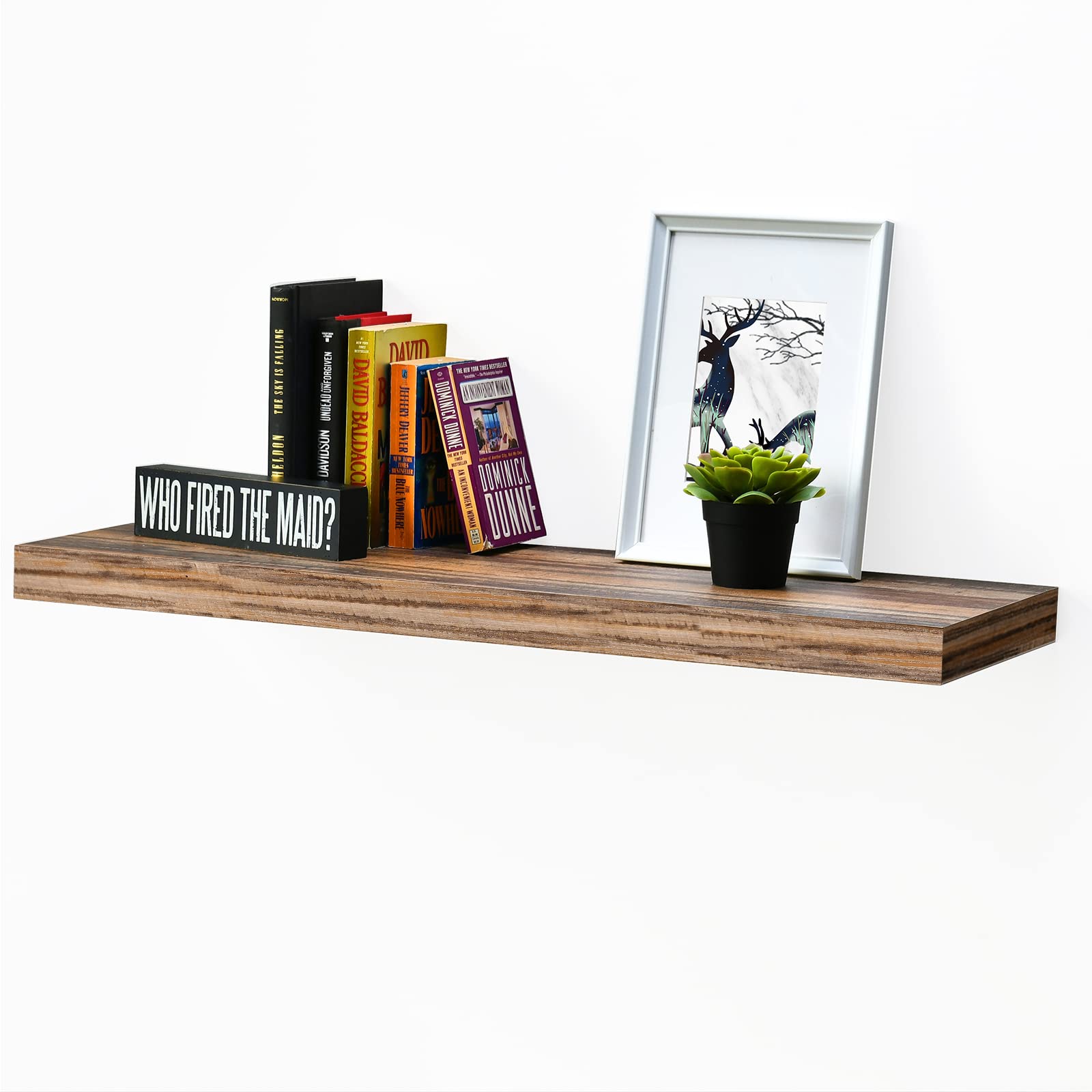 WELLAND 12 Inch Deep Floating Wall Shelves - Extra Wide 35.43