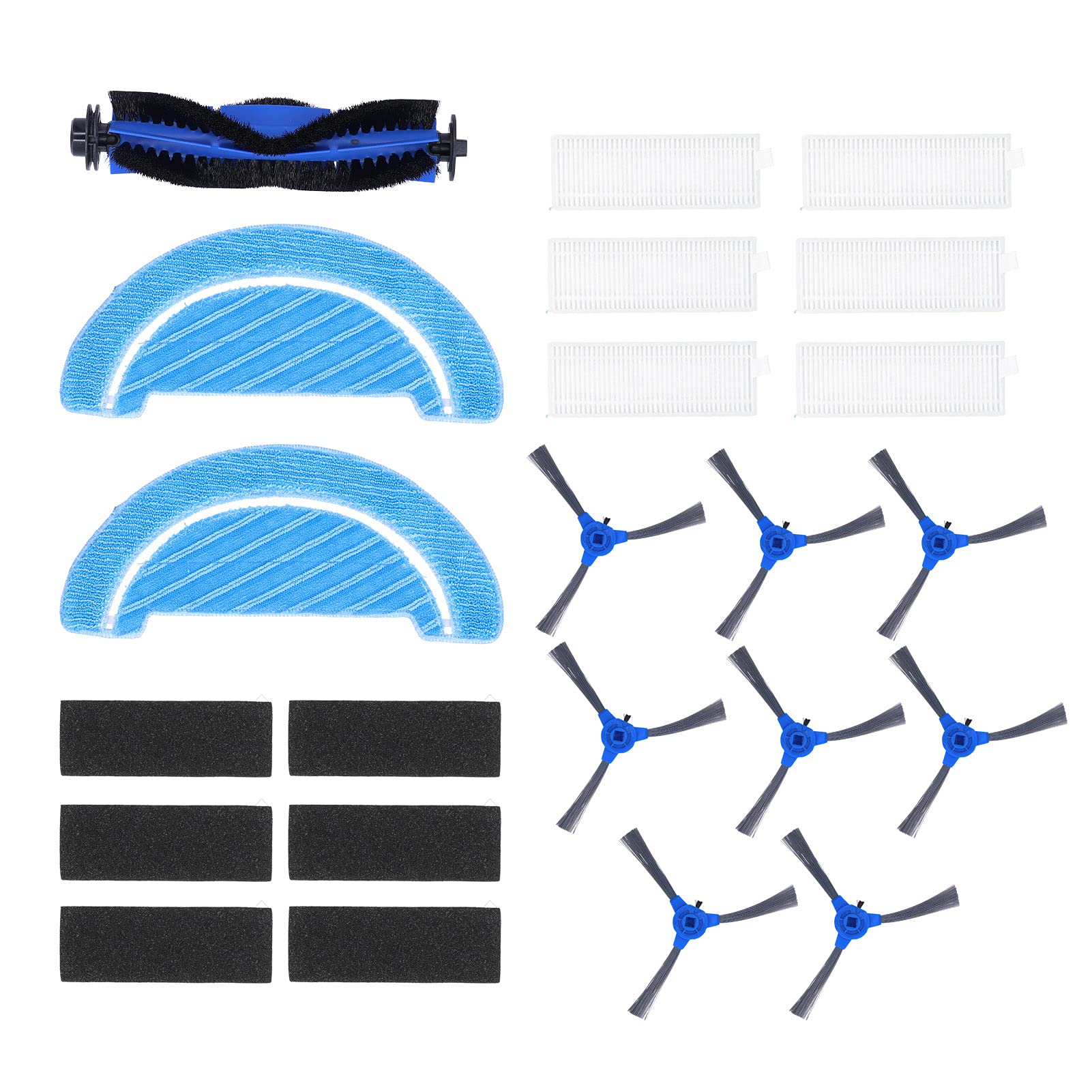 Original Brush, Side Brush, Filter & Mop Cloth Replacement Kit for 1090 Robot Vacuum Cleaner - Compatible Accessories for Efficient Cleaning - Perfect for Hardwood Floors, Carpets & Pet Hair Removal