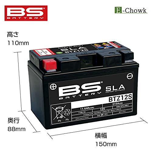 BS Battery SLA BTZ12S (FA) - High-Performance Sealed Lead Acid Battery for Motorcycles, ATVs, and Power Sports - Perfect for Off-Road Adventures and Backup Power