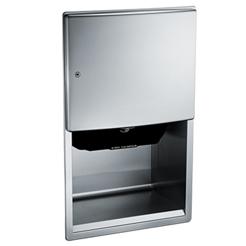 ASI 204523AC Roval Automatic Roll Paper Towel Dispenser - Recessed Satin Stainless Steel for Restaurants, Kitchens & Commercial Bathrooms