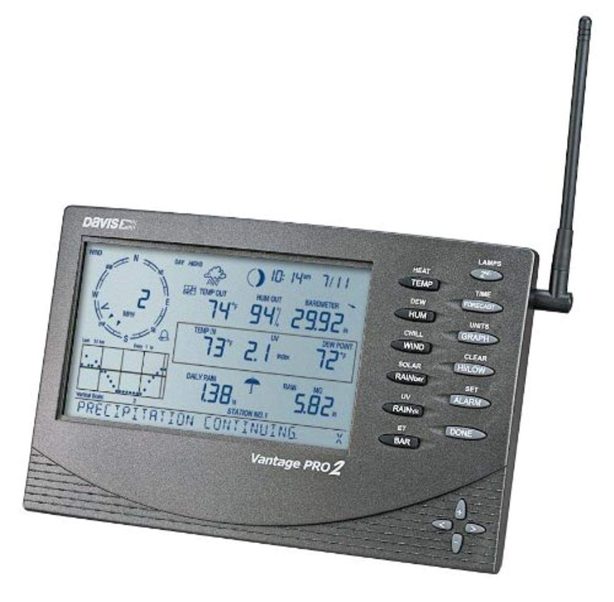 Davis 6312 Vantage Pro2 Wireless Weather Station Console/Receiver - Real-Time Weather Monitoring for Home, Farm & Outdoor Activities