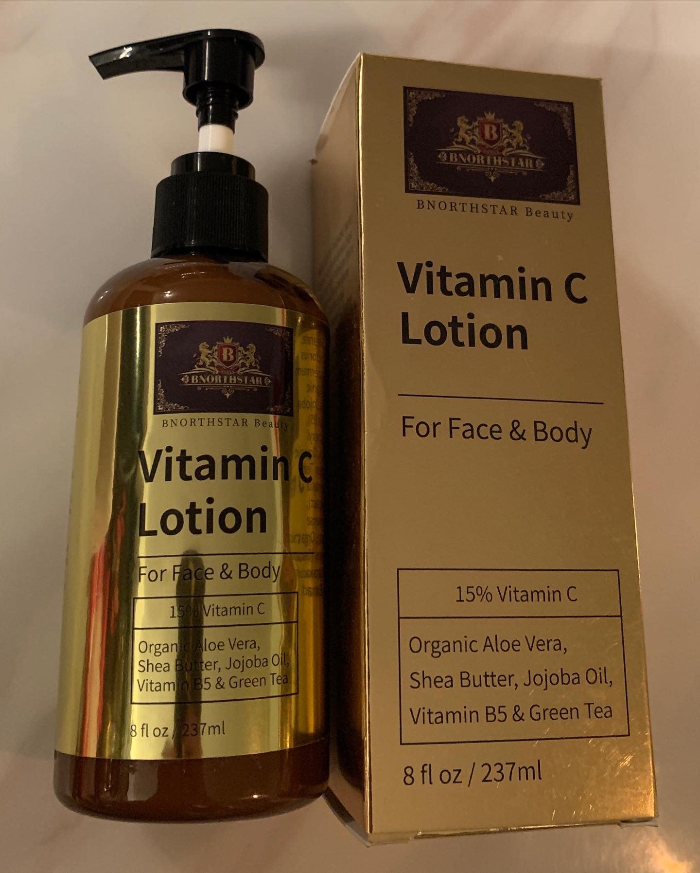 BNORTHSTAR Vitamin C Lotion for Face & Body - Brightening & Hydrating Moisturizer with Antioxidants - Perfect for Dry Skin, Anti-Aging & Dark Spot Treatment - Day & Night Use