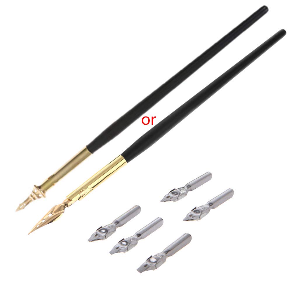 Shuoyiersty Dip Pen Set - Wooden Handle Artist Signature Calligraphy Pen with 5 Nibs for Hand Lettering, Drawing & Signature Writing | Perfect for Beginners, Professionals & Gift Giving