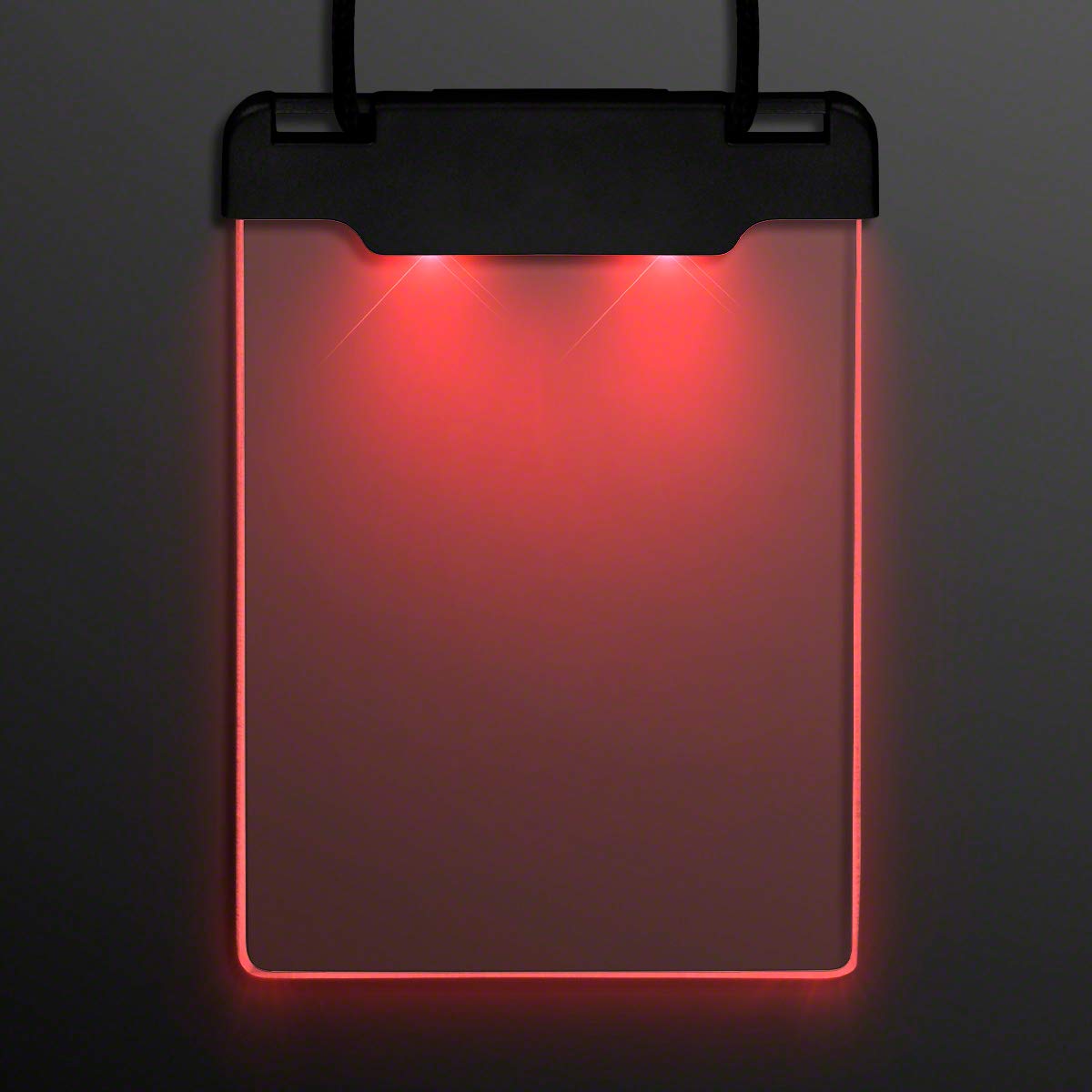 Glow in The Dark Red Space Badge Necklace - LED Light Up Pendant for Raves, Concerts, and Nighttime Events