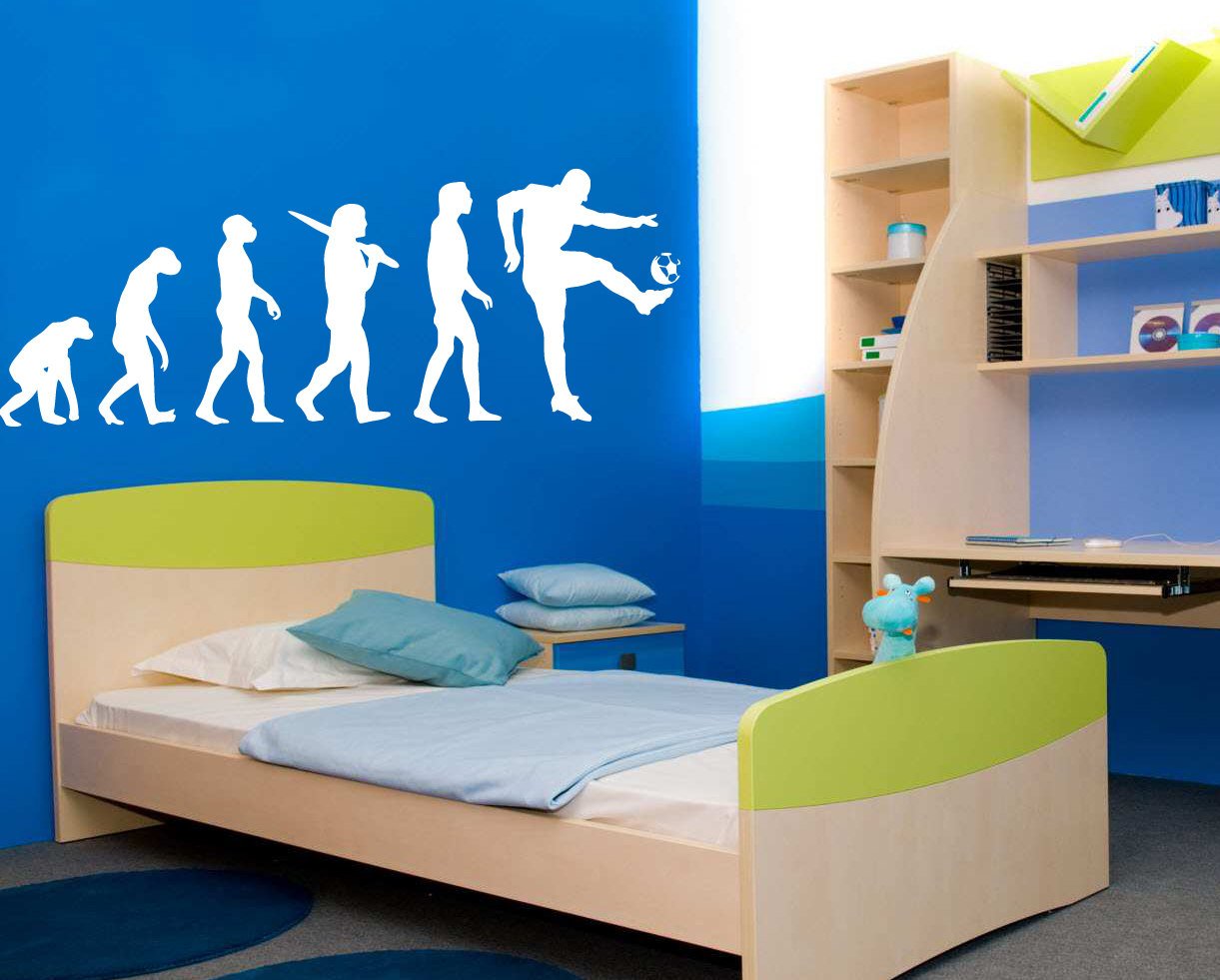 Evolution Soccer Ball Sport Wall Decals - Waterproof Removable Stickers for Home, Nursery, Kids Room & Office Decor - Perfect for Sports Fans & Themed Room Ideas