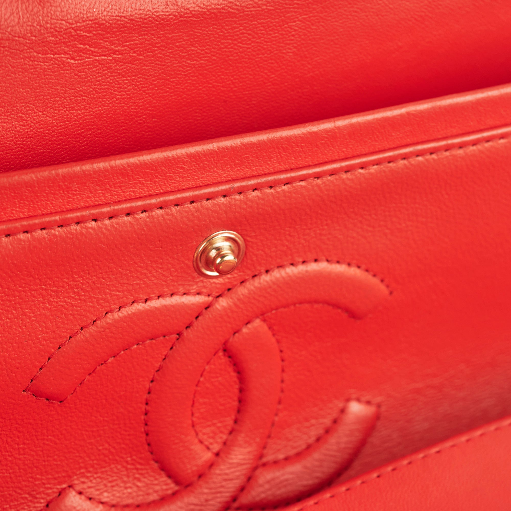 Chanel Medium/Large Classic Double Flap Bag in Red | Luxury Designer Handbag for Women | Perfect for Parties, Weddings & Everyday Elegance