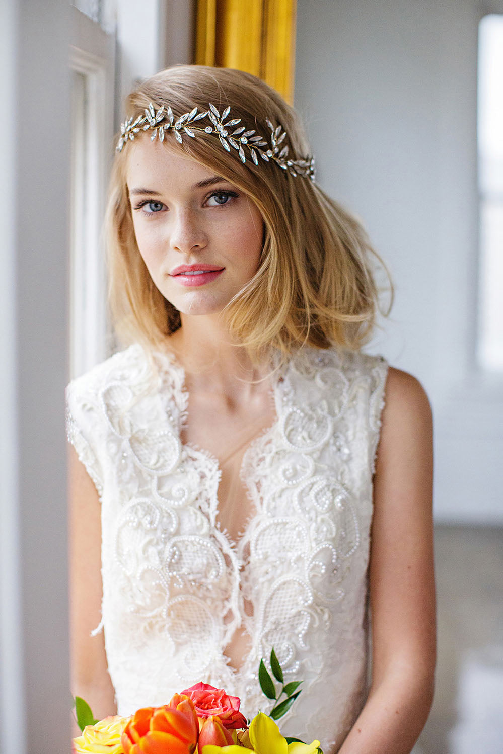 Daphne Halo Hair Clip - Elegant Rhinestone Bridal Headpiece for Weddings, Prom & Special Events