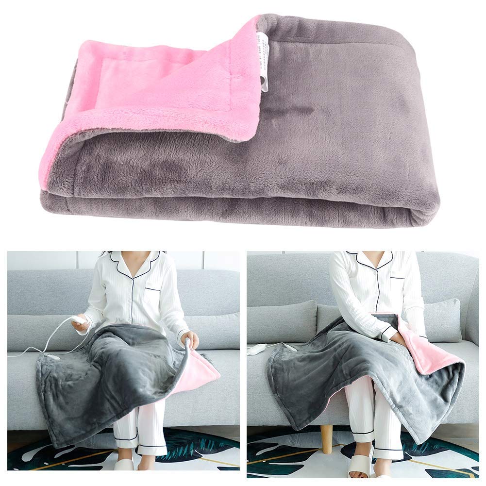FMOGE Large Electric Heating Pad with Auto Shut Off - 3 Heat Settings, Soft Flannel for Back, Shoulder & Neck Pain Relief (80x45cm) - Perfect for Home, Office & Bed Use - Ideal for Muscle Relaxation, Cramp Relief & Winter Warmth