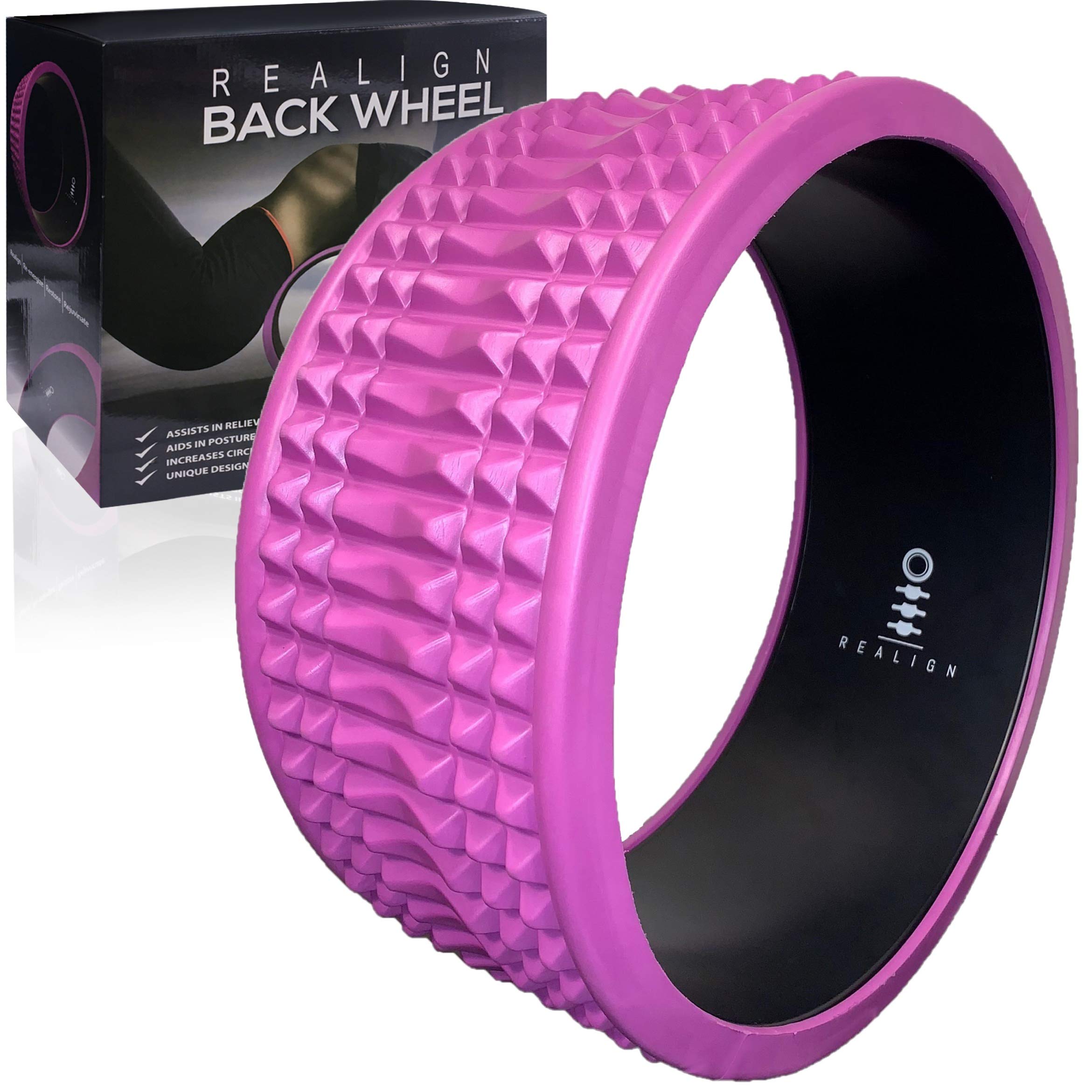 Trigger Point Yoga Wheel & Foam Roller for Back Pain Relief - Deep Tissue Massager for Mobility, Muscle Recovery & Spinal Alignment - Perfect for Yoga, Physical Therapy & Home Workouts