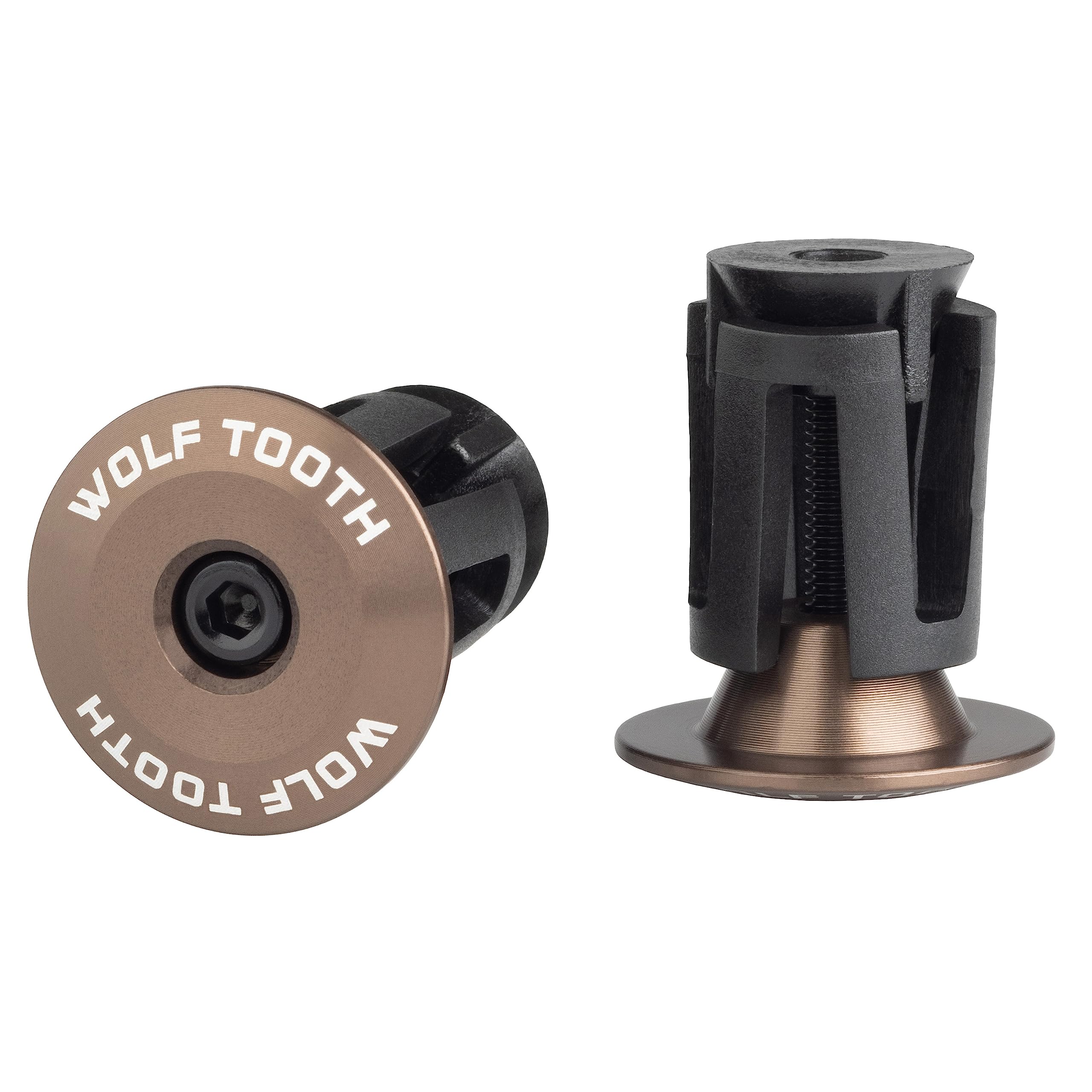 Wolf Tooth Alloy Mountain Bike Bar End Plugs - Compatible with Road Bikes, E-Bikes, Flat Bars & Drop Bars - Durable Protection for Handlebars (Great for Commuting, Trail Riding & Urban Cycling)